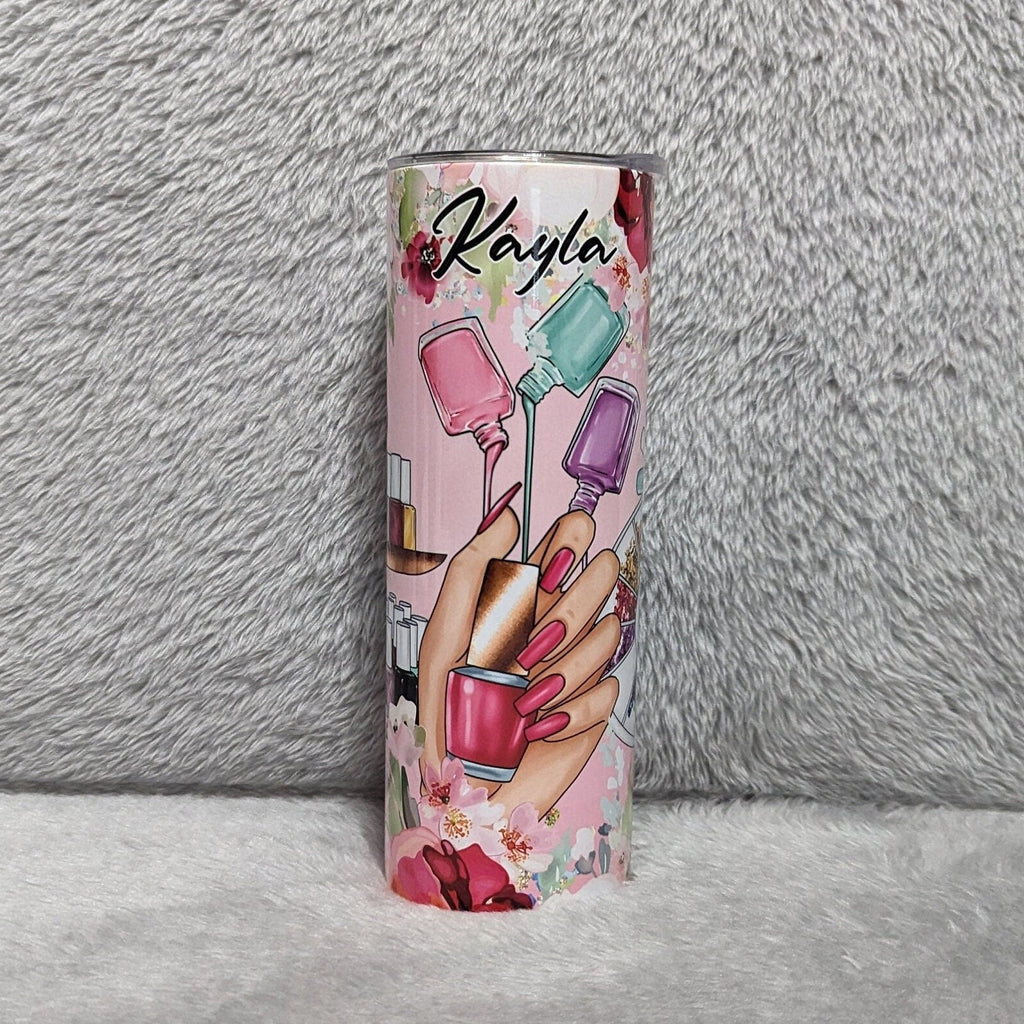 Nail Tech Tumbler 20oz With Reusable Straw, Can Be Personalized