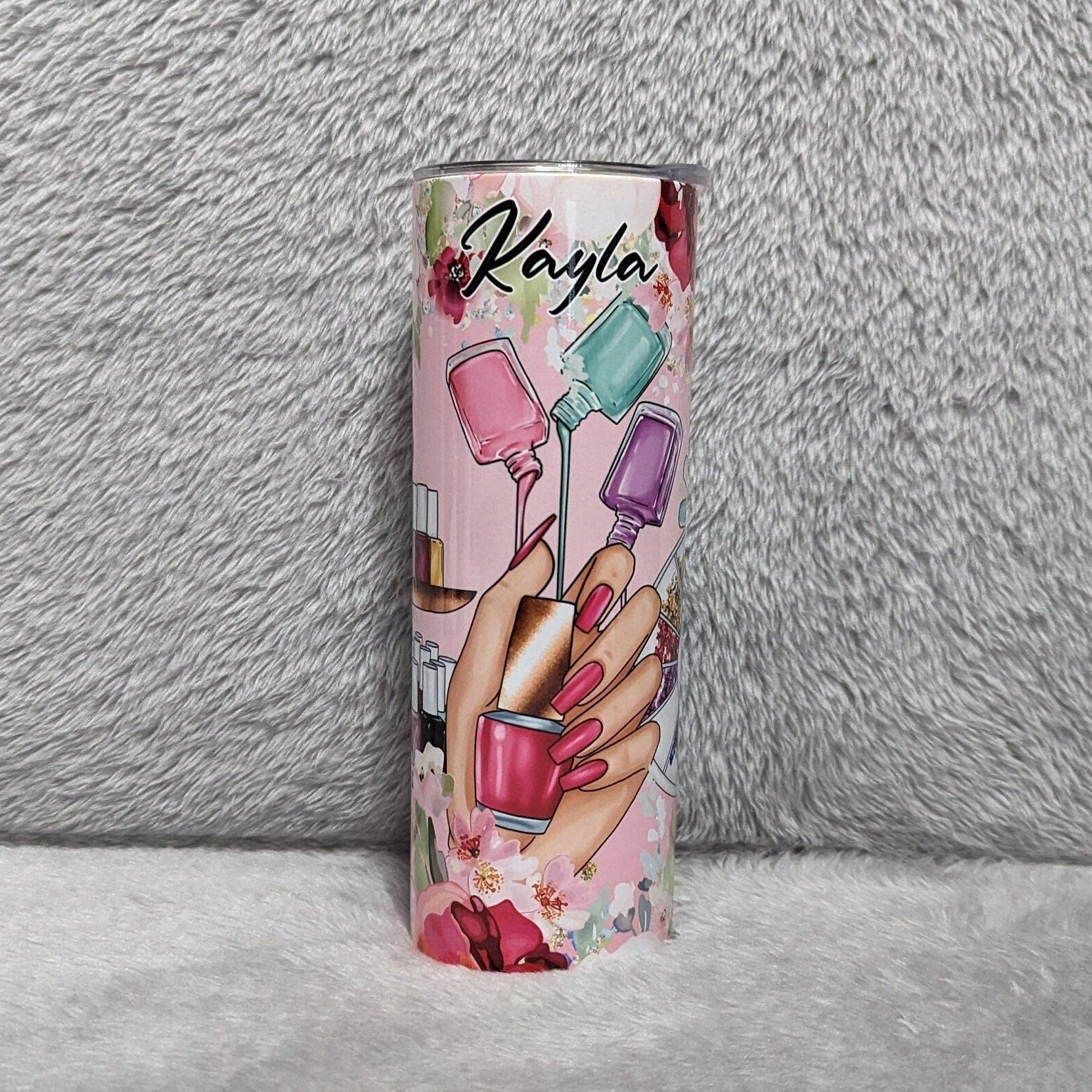 Nail Tech Tumbler 20oz With Reusable Straw, Can Be Personalized