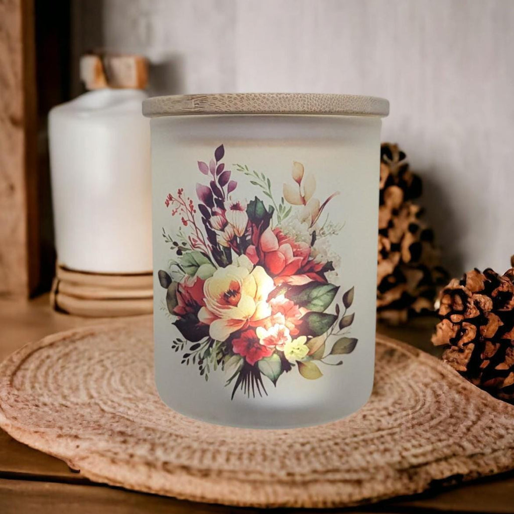 Flower Candle Holder With A Battery Operated Flickering Tea Light