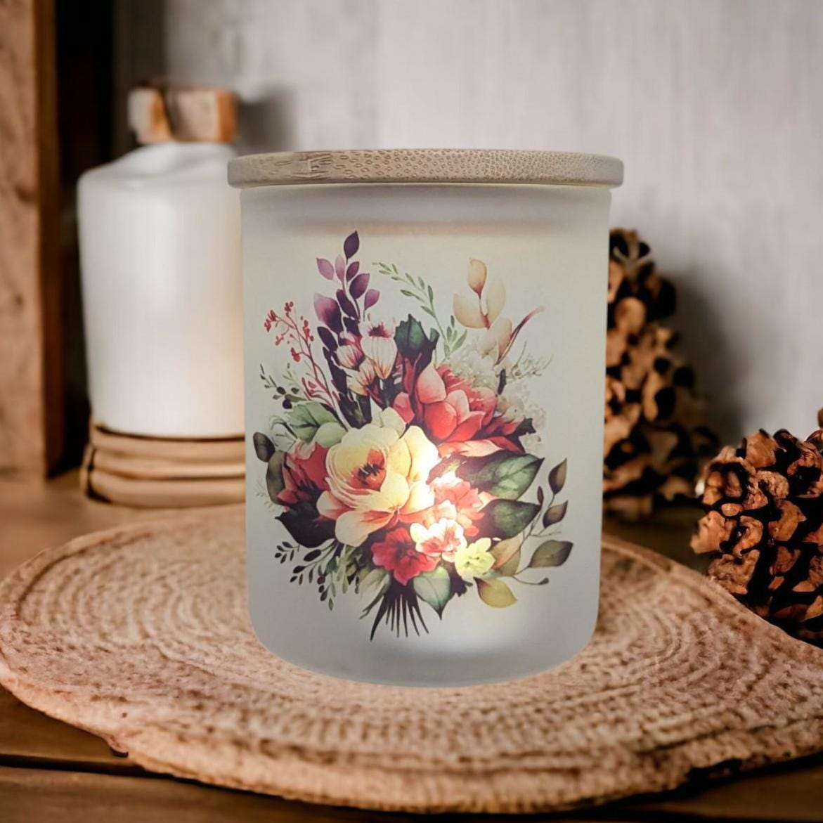 Flower Candle Holder With A Battery Operated Flickering Tea Light