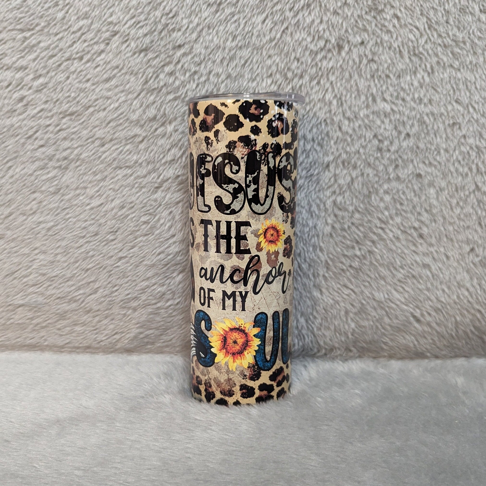 Jesus Is The Anchor Of My Soul Tumbler 20oz With Reusable Straw