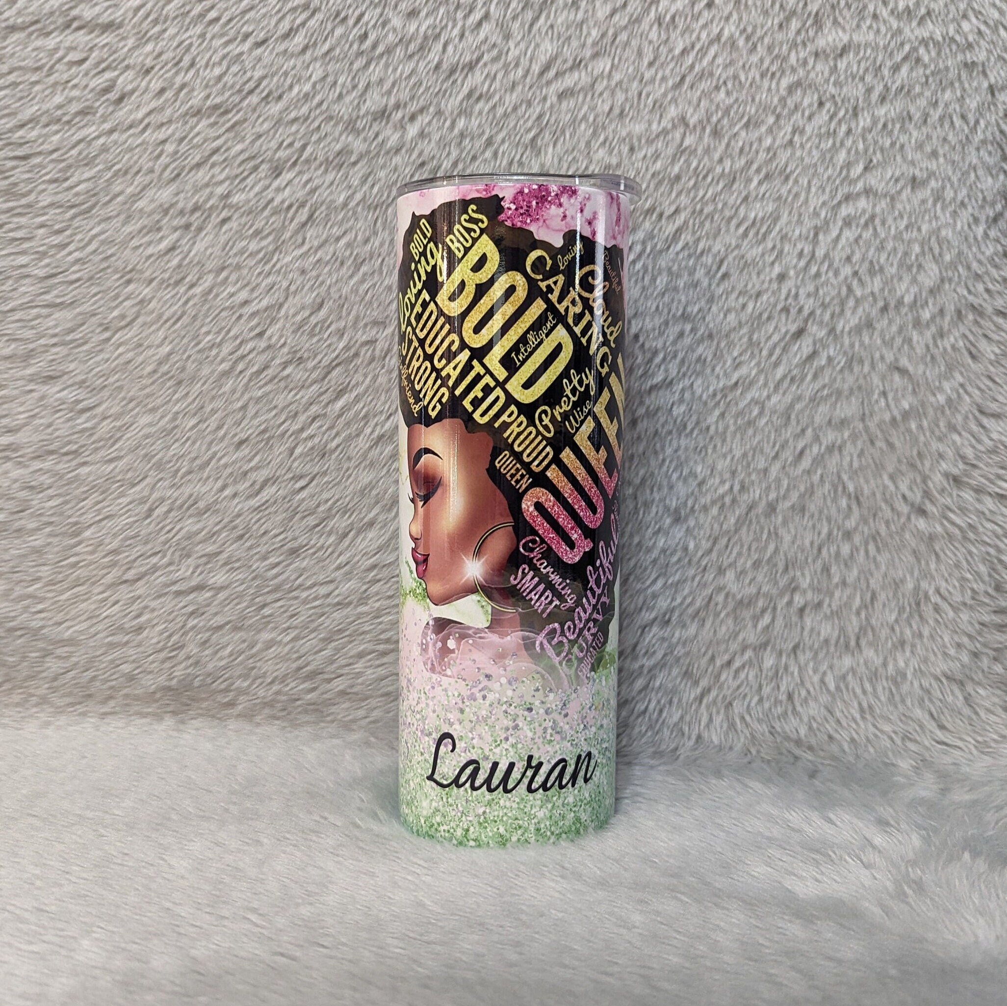 Empowering Woman Tumbler 20oz With Reusable Straw, Can Be Personalized