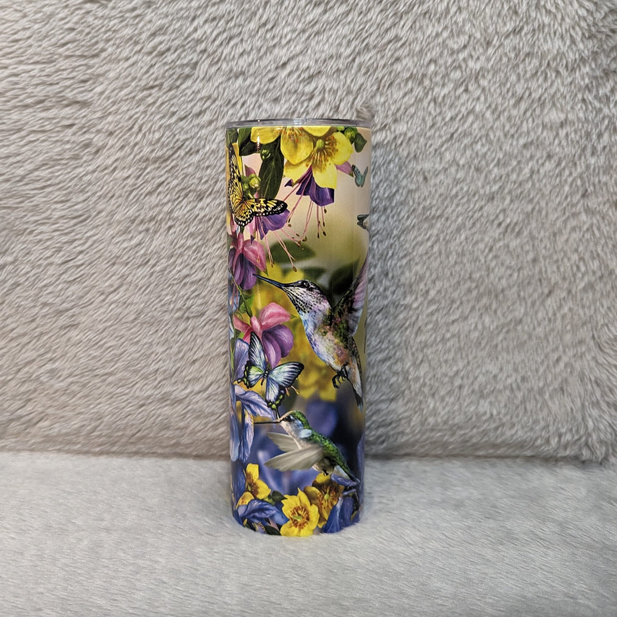 Hummingbird Tumbler 20oz With Reusable Straw, Can Be Personalized