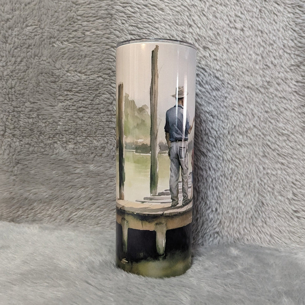 Fishing Tumbler 20oz With Reusable Straw, Can Be Personalized