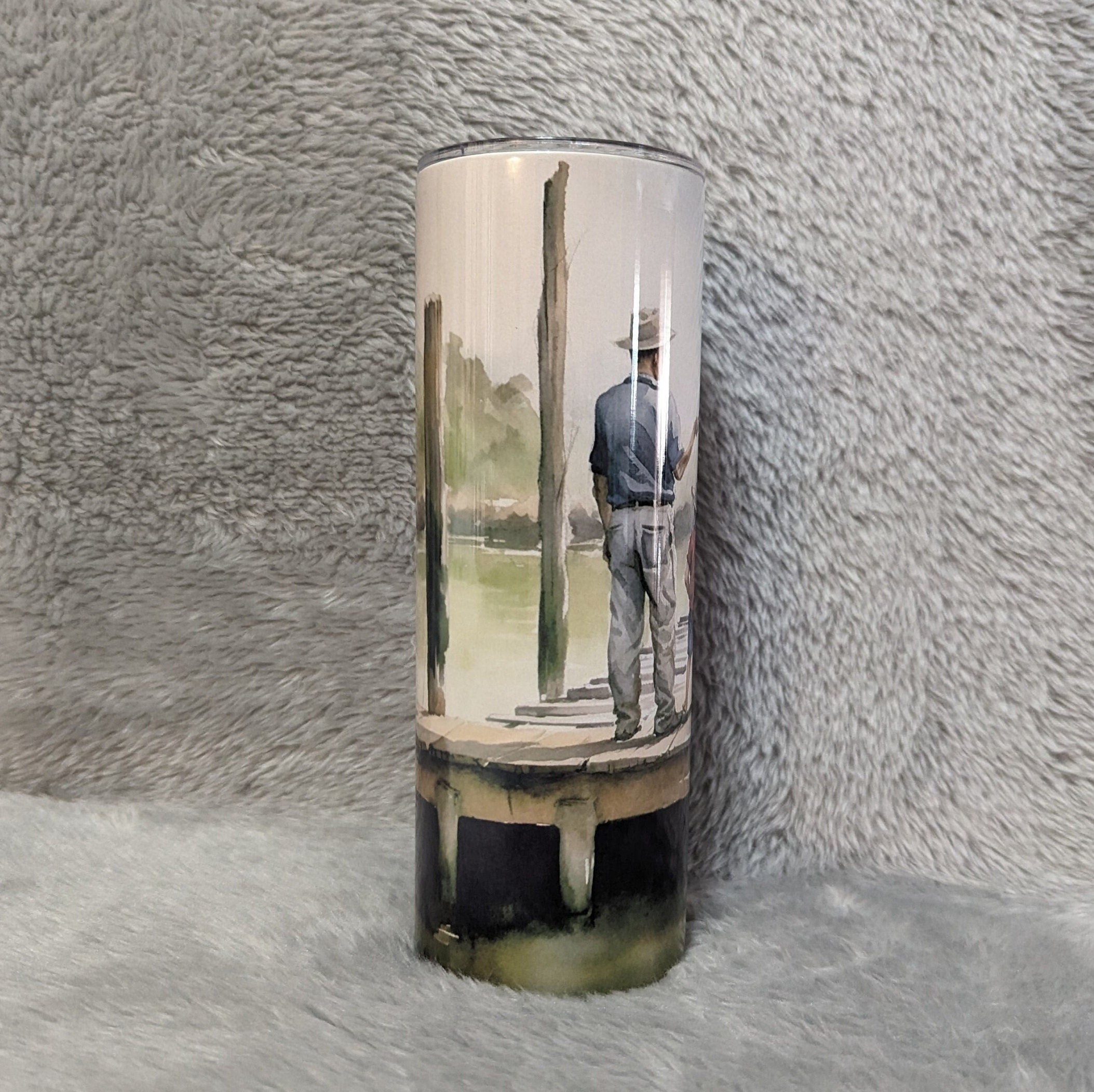 Fishing Tumbler 20oz With Reusable Straw, Can Be Personalized