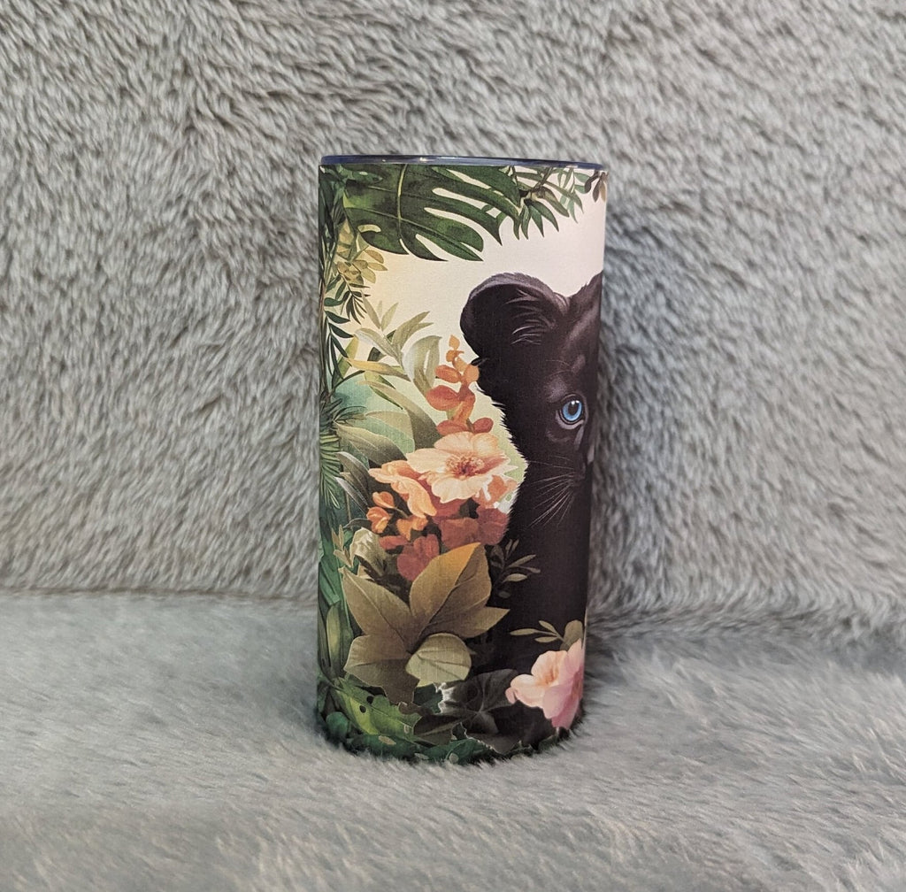 Kids Black Panther Tiger Cub Tumbler 15oz With Reusable Straw, Can Be Personalized