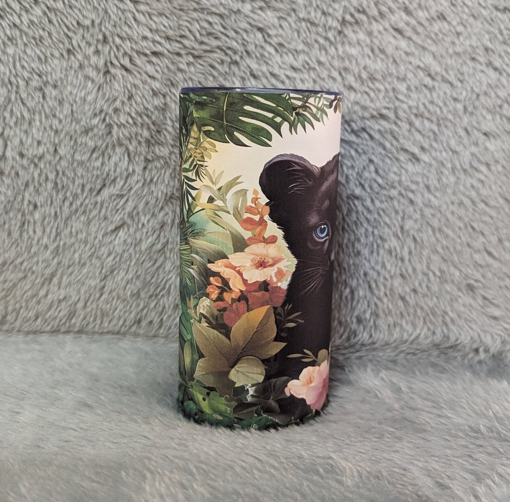 Kids Black Panther Tiger Cub Tumbler 15oz With Reusable Straw, Can Be Personalized