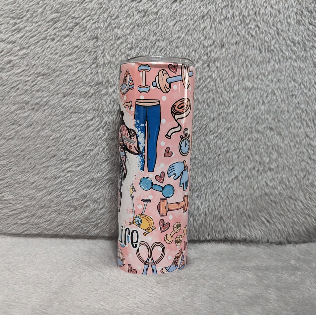 Fitness Tumbler 20oz With Reusable Straw, Can Be Personalized