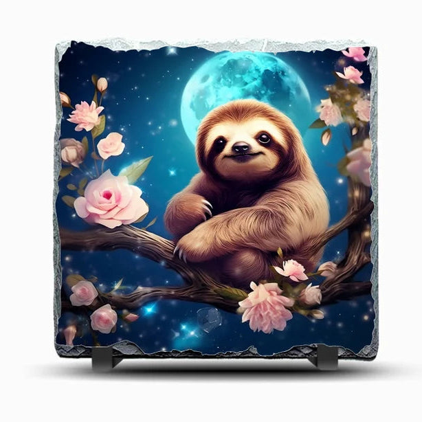 Slate Moonlight Sloth Picture With Display Legs