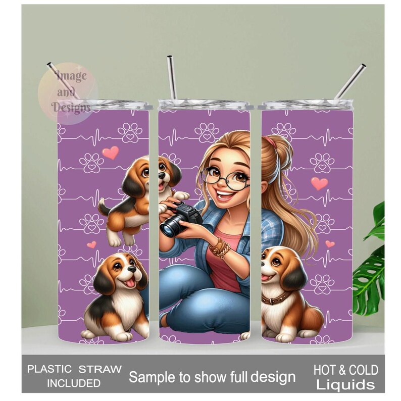 Dog Mom Tumbler 20oz With Reusable Straw, Can Be Personalized