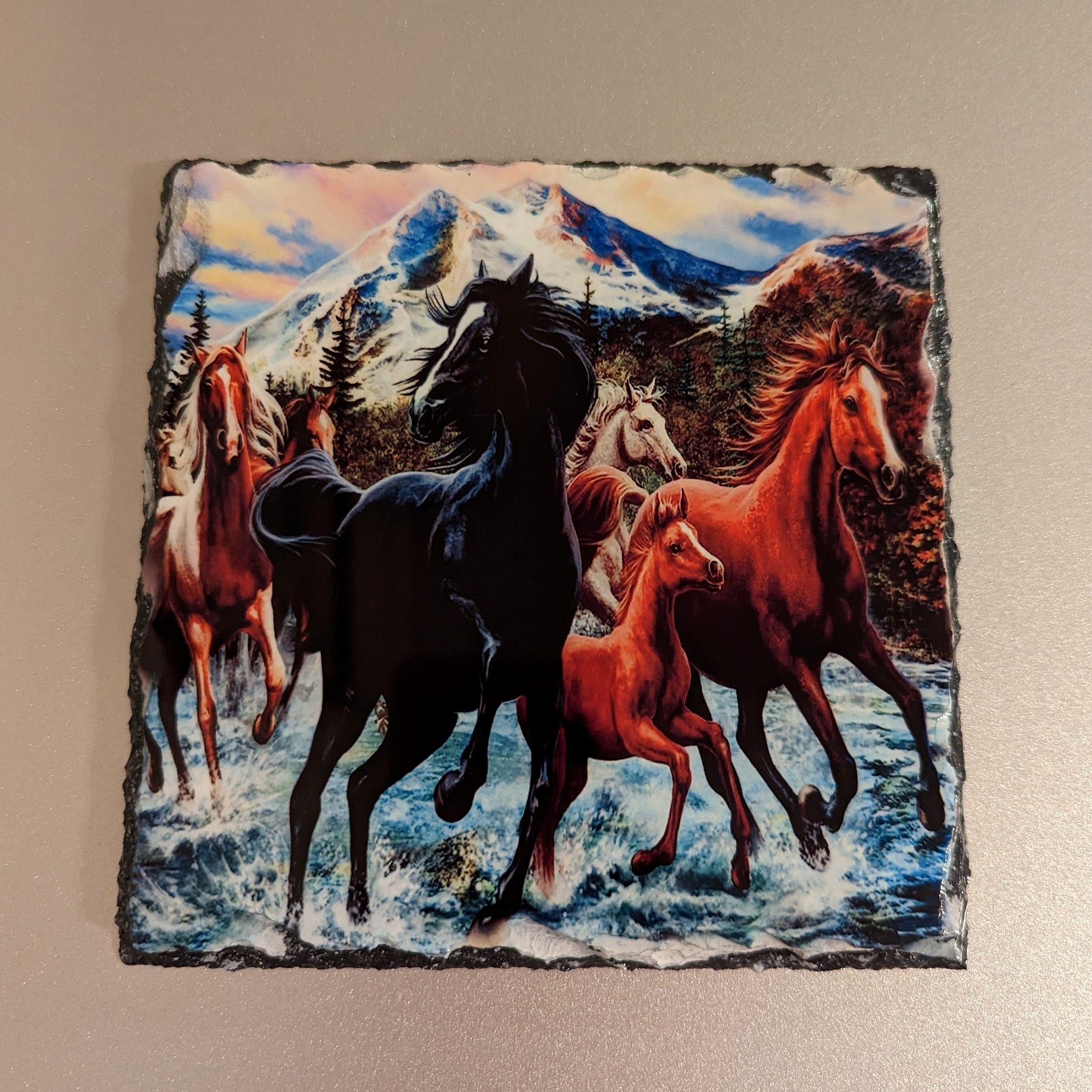 Slate Horse Picture With Display Legs