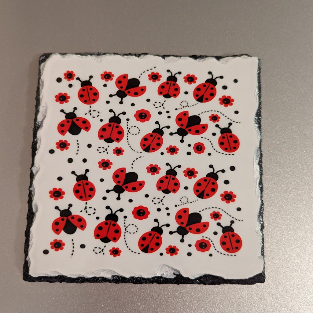 Slate Ladybug Picture With Display Legs