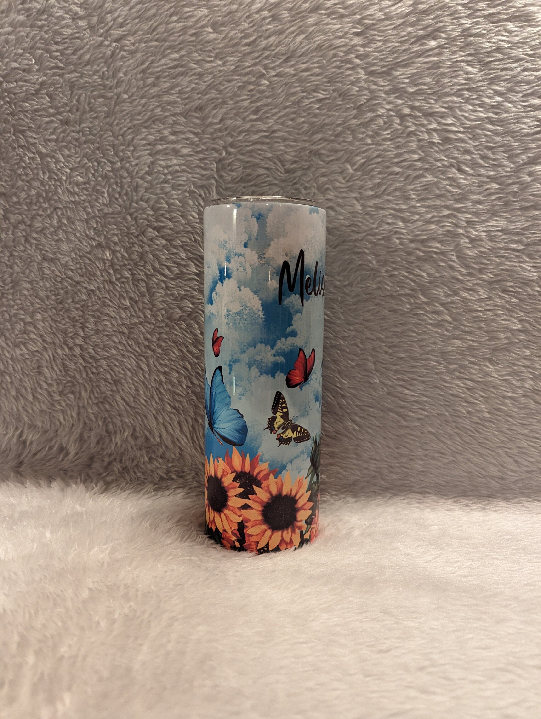 Butterfly Tumbler Can Be Personalized, Butterfly Cup With Name, Personalized Tumbler, Insulated Stainless Steel Tumbler With Straw