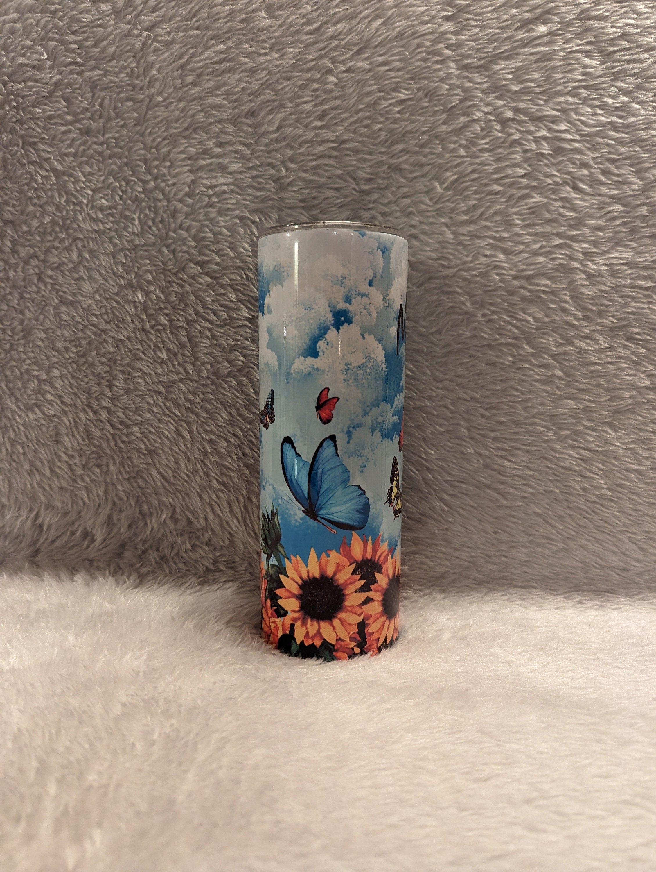Butterfly Tumbler Can Be Personalized, Butterfly Cup With Name, Personalized Tumbler, Insulated Stainless Steel Tumbler With Straw