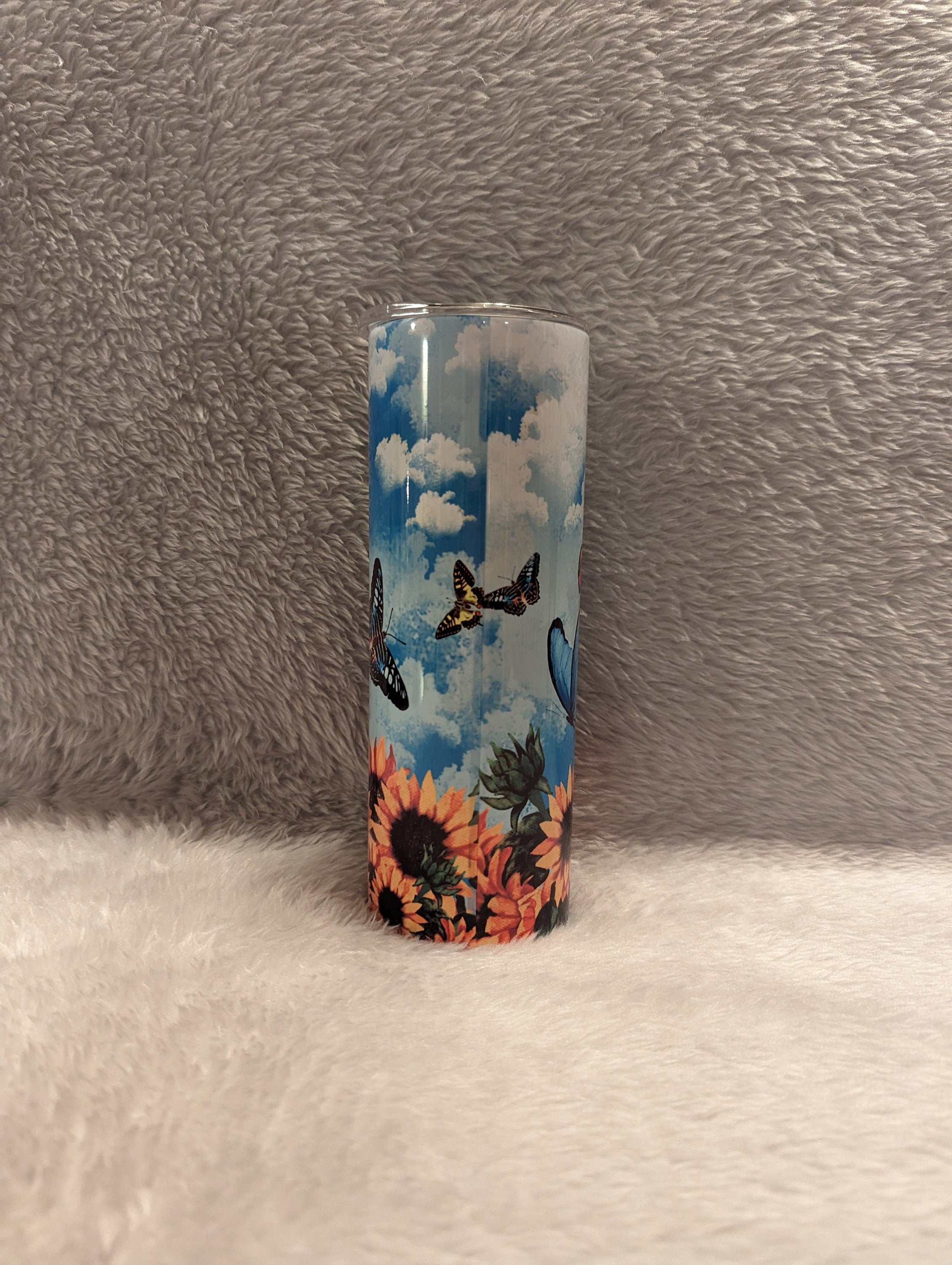 Butterfly Tumbler Can Be Personalized, Butterfly Cup With Name, Personalized Tumbler, Insulated Stainless Steel Tumbler With Straw