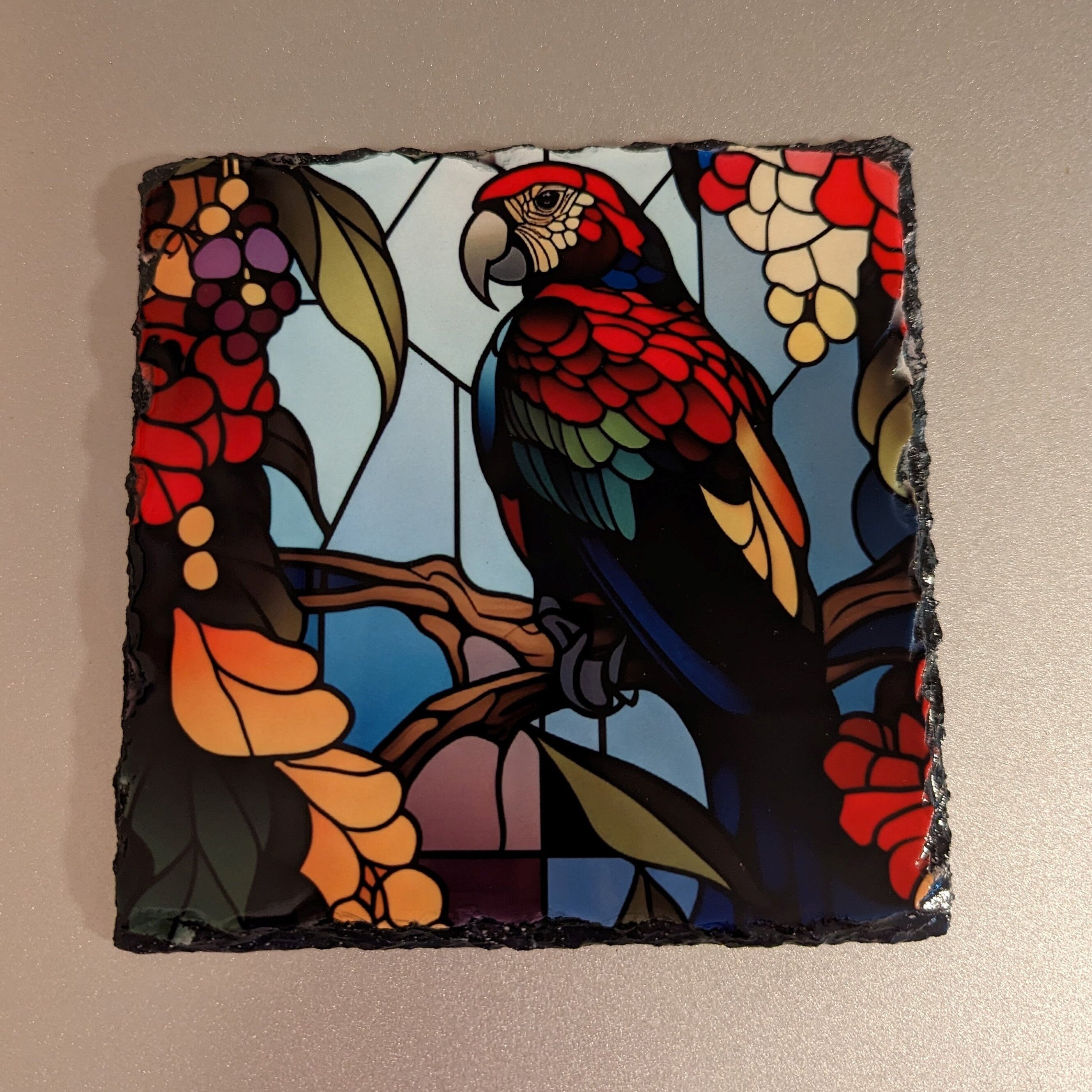 Slate Parrot Picture With Display Legs