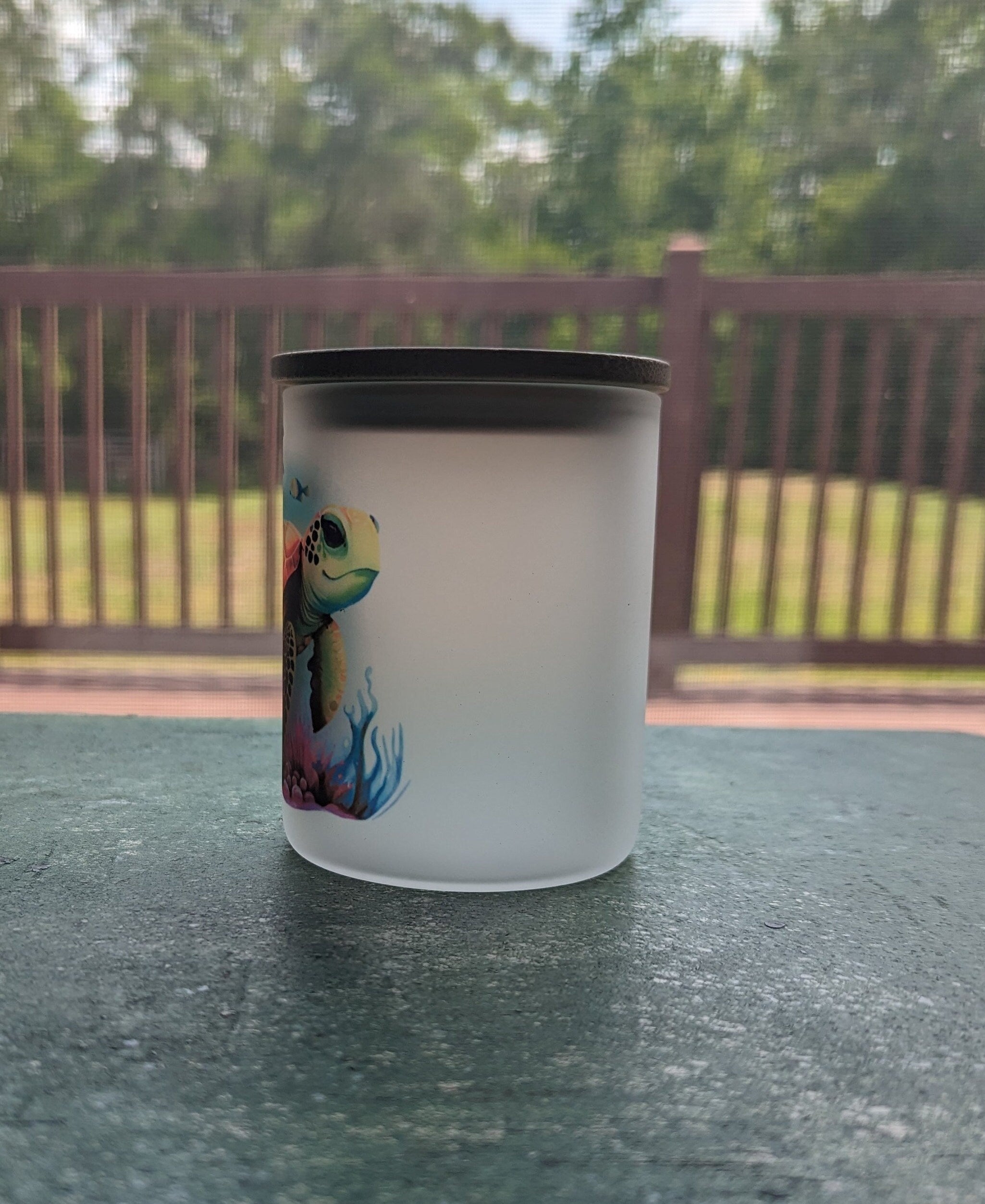 Sea Turtle Candle Holder With A Battery Operated Flickering Tea Light