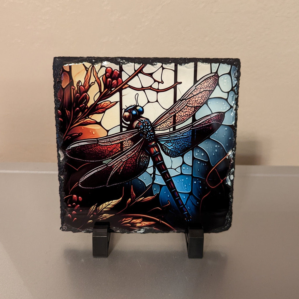 Slate Dragonfly Picture With Display Legs