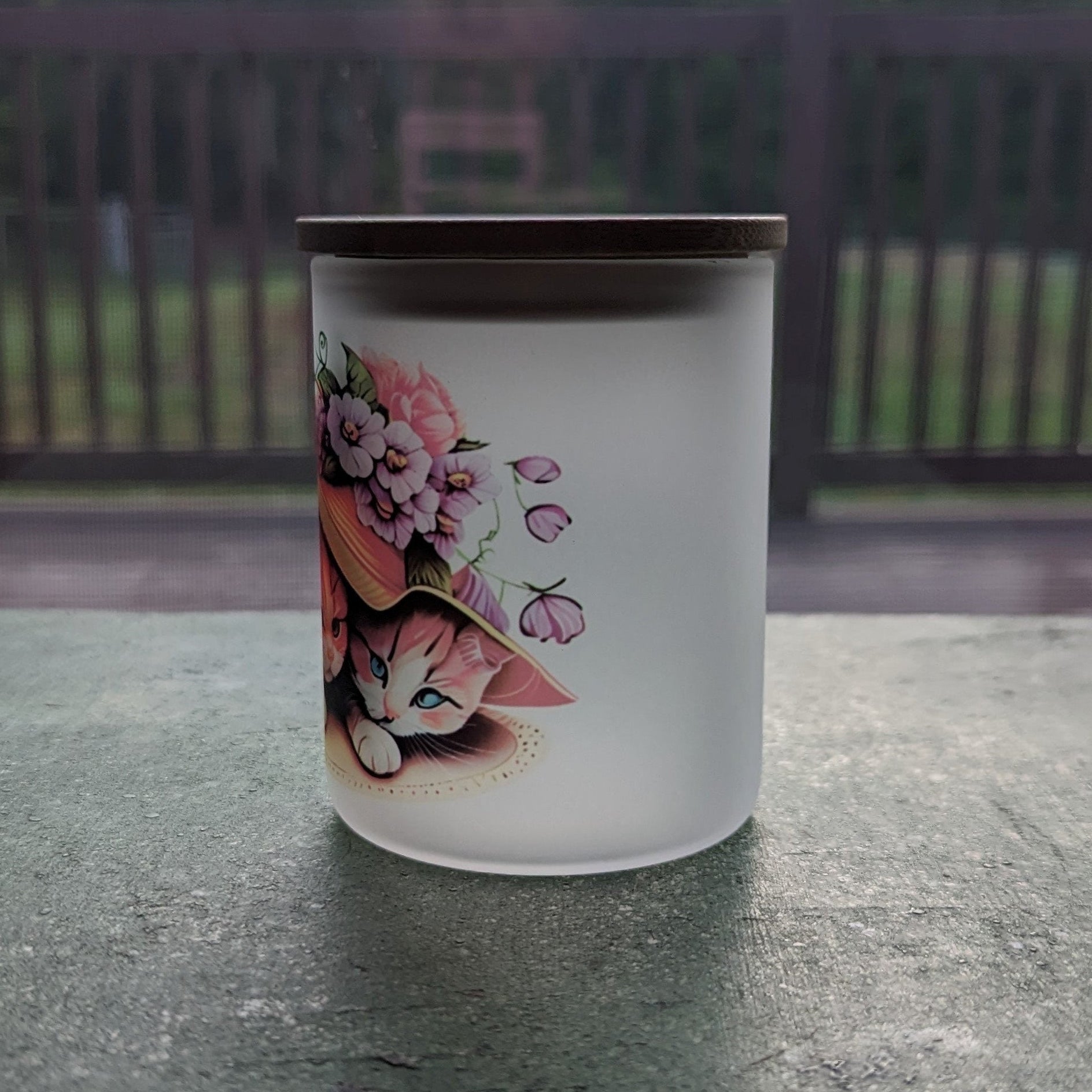 Kitten Candle Holder With A Battery Operated Flickering Tea Light