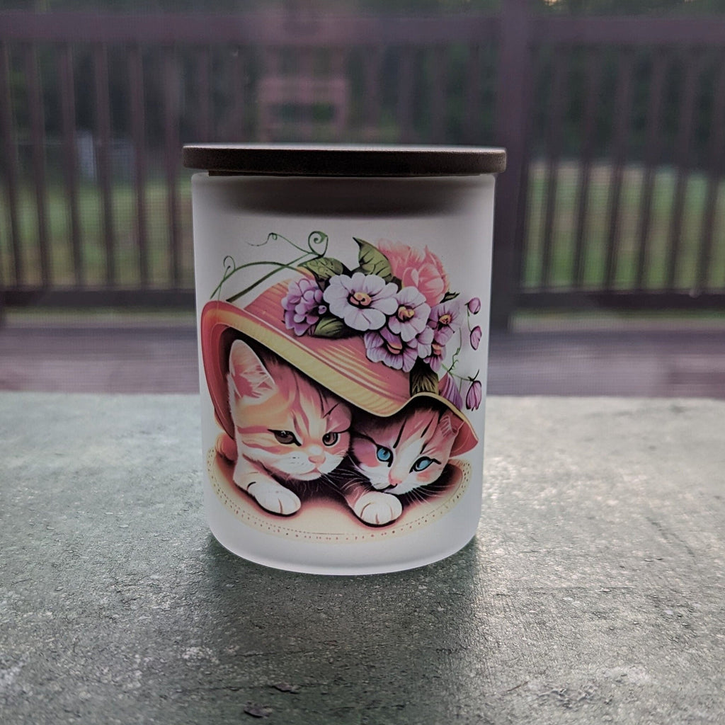 Kitten Candle Holder With A Battery Operated Flickering Tea Light