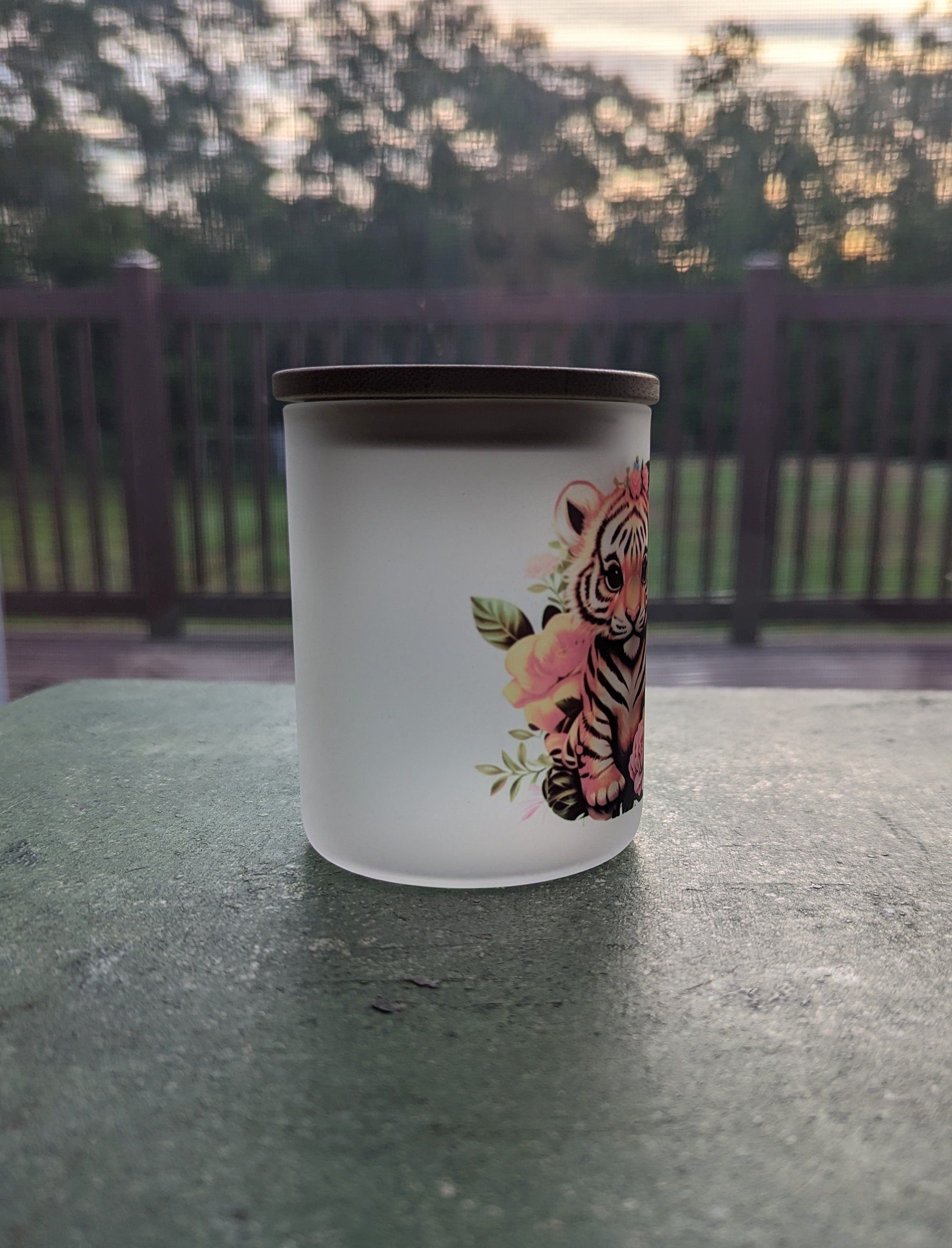 Tiger Cub Candle Holder With A Battery Operated Flickering Tea Light