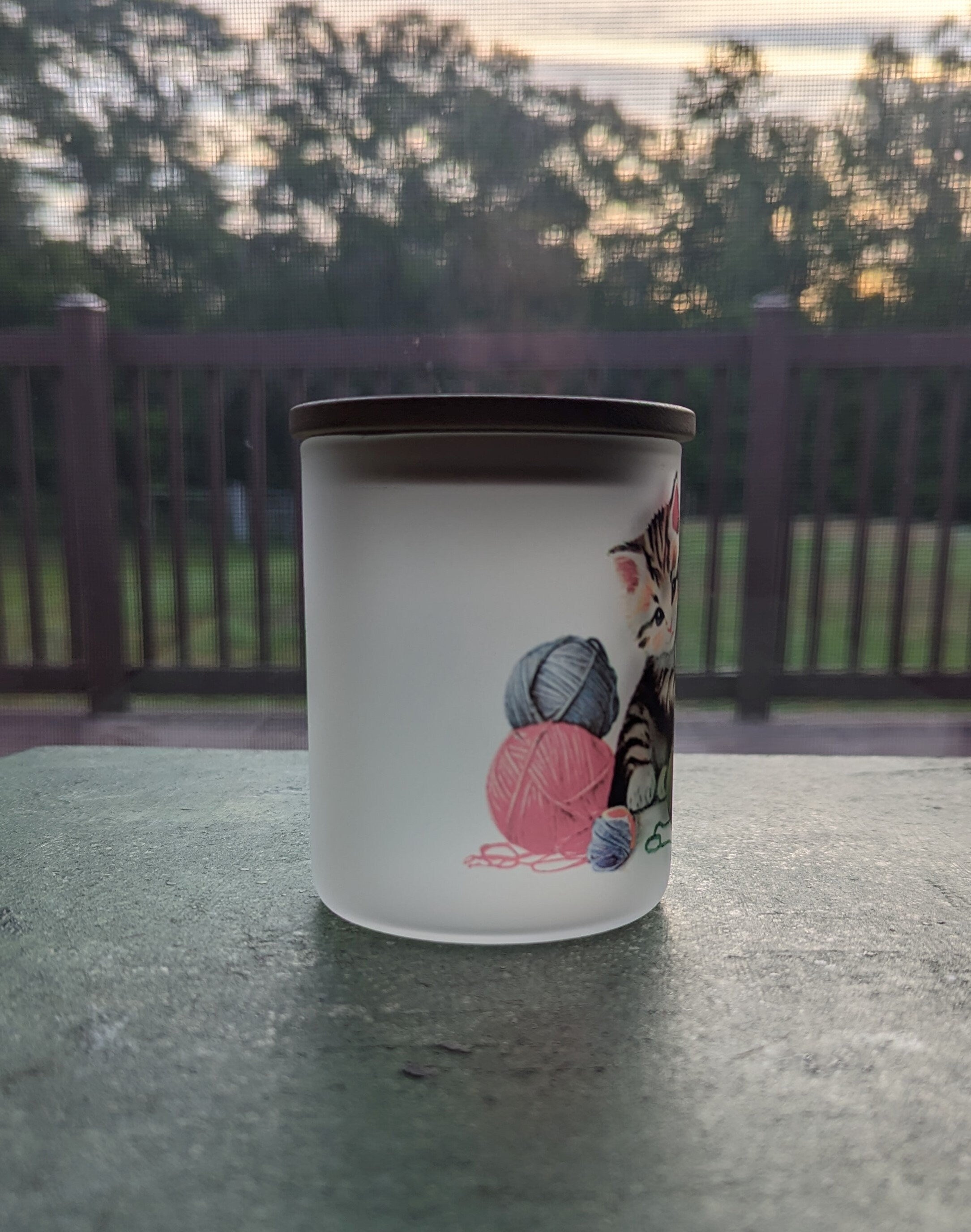 Kitten Candle Holder With A Battery Operated Flickering Tea Light