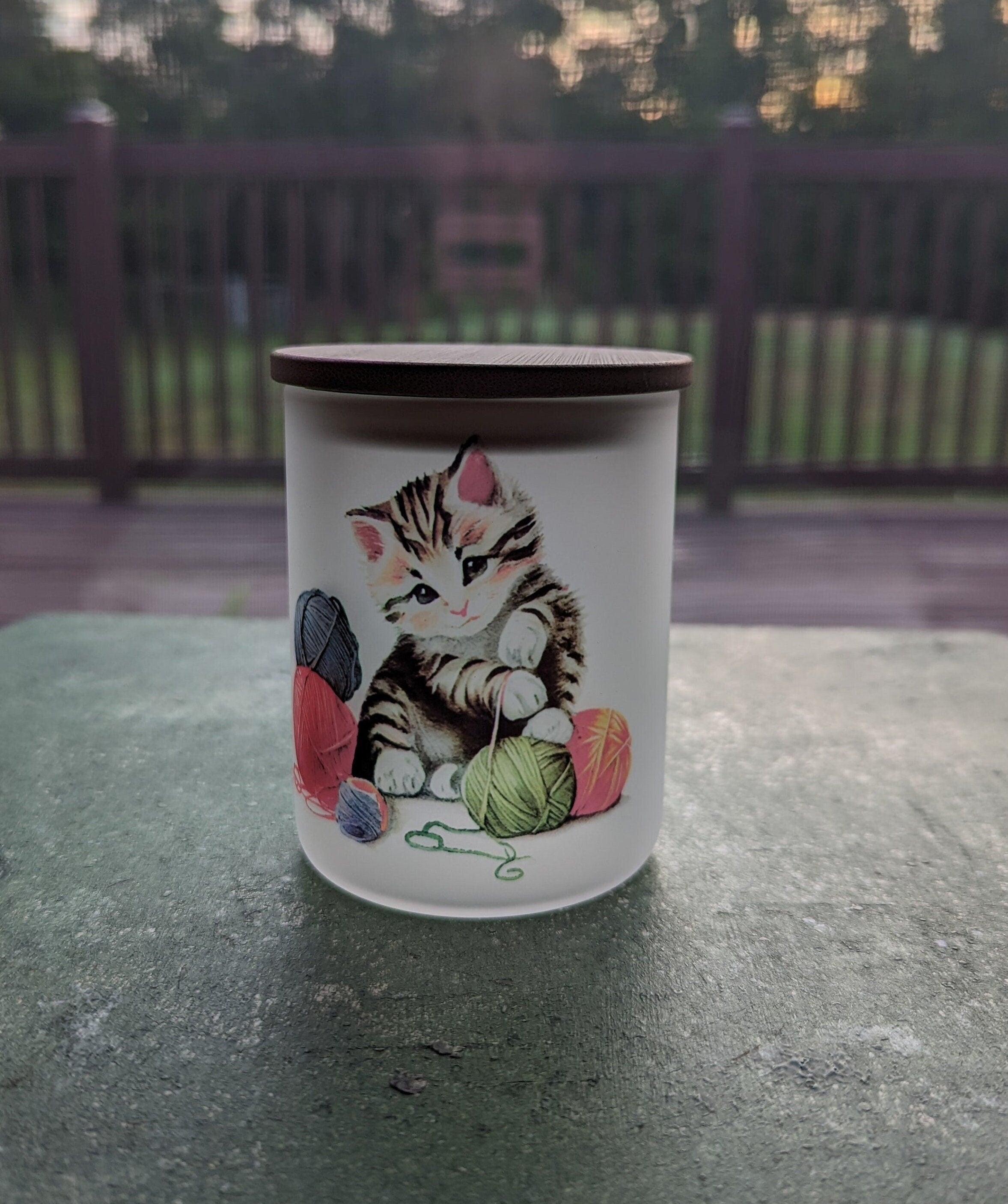 Kitten Candle Holder With A Battery Operated Flickering Tea Light