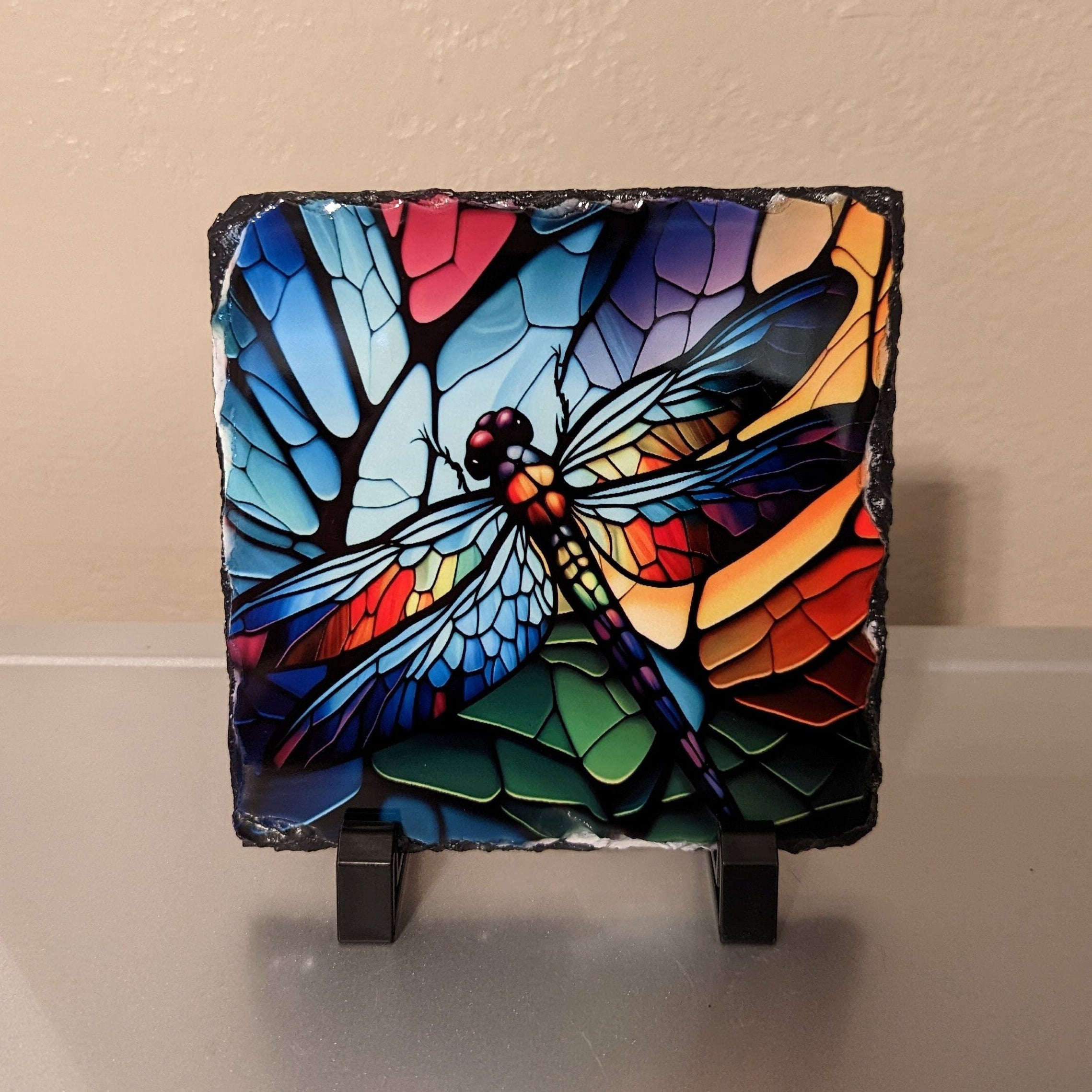 Stained Glass Design Dragonfly Picture