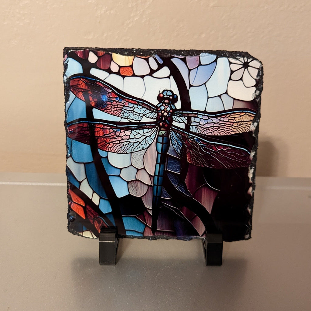 Slate Dragonfly Picture with Display Legs