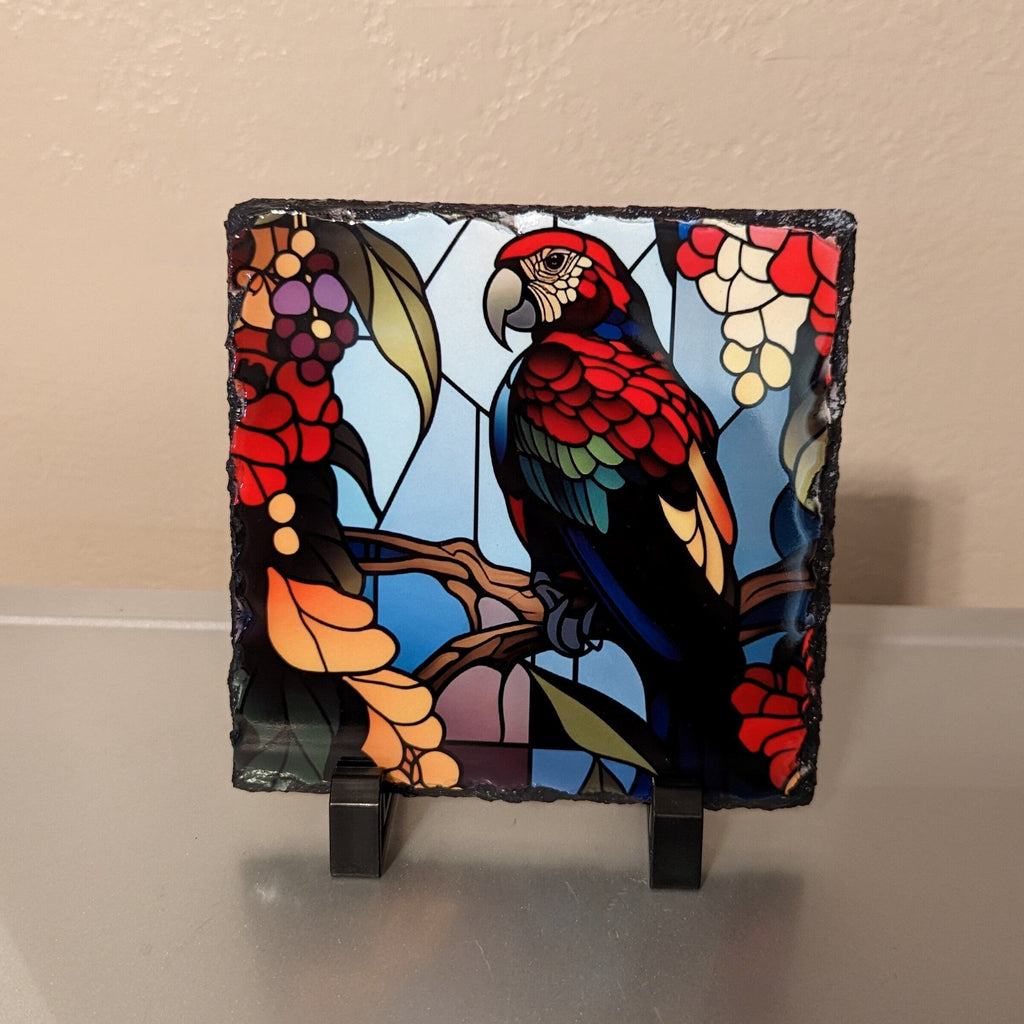 Slate Parrot Picture With Display Legs