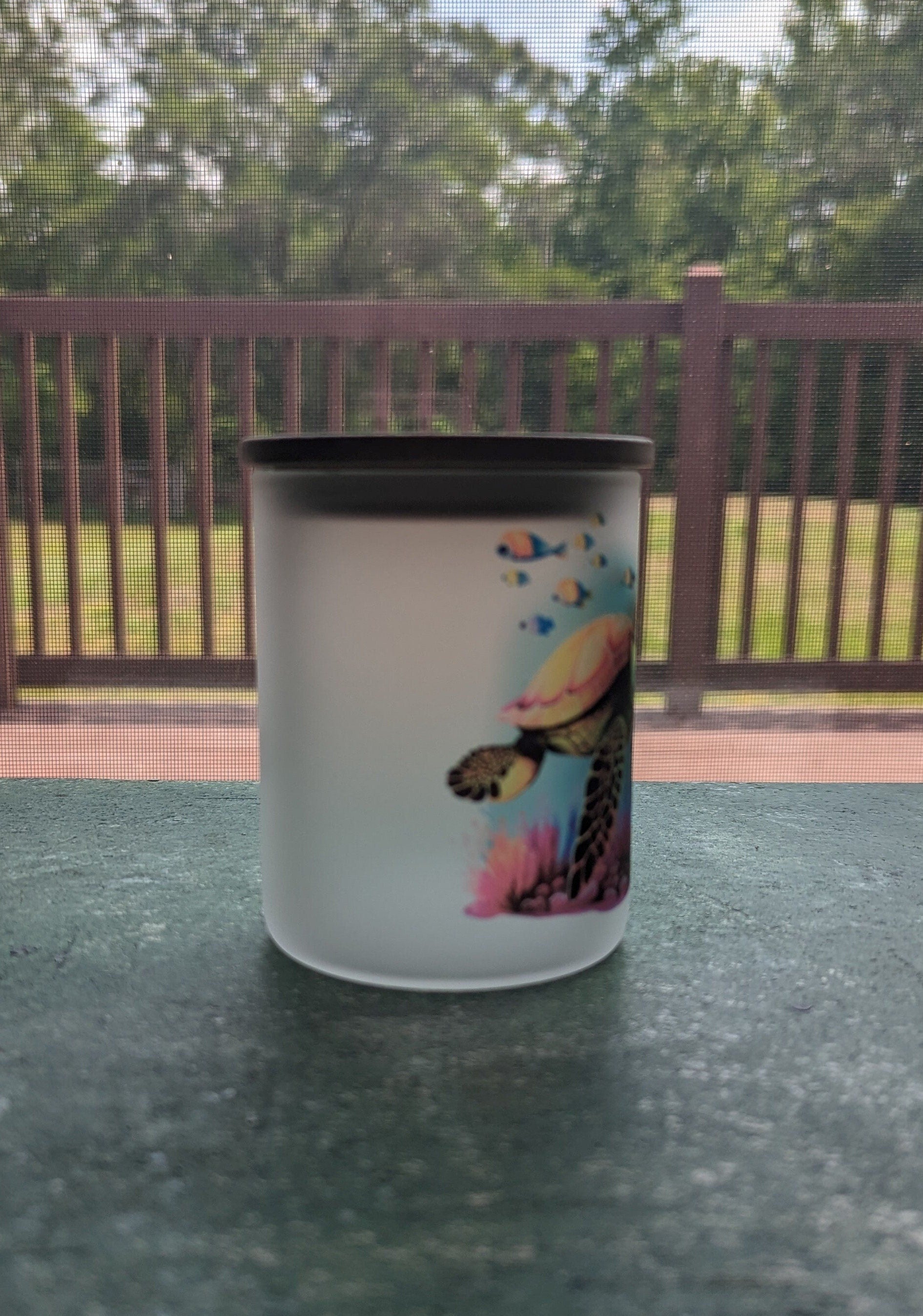 Sea Turtle Candle Holder With A Battery Operated Flickering Tea Light