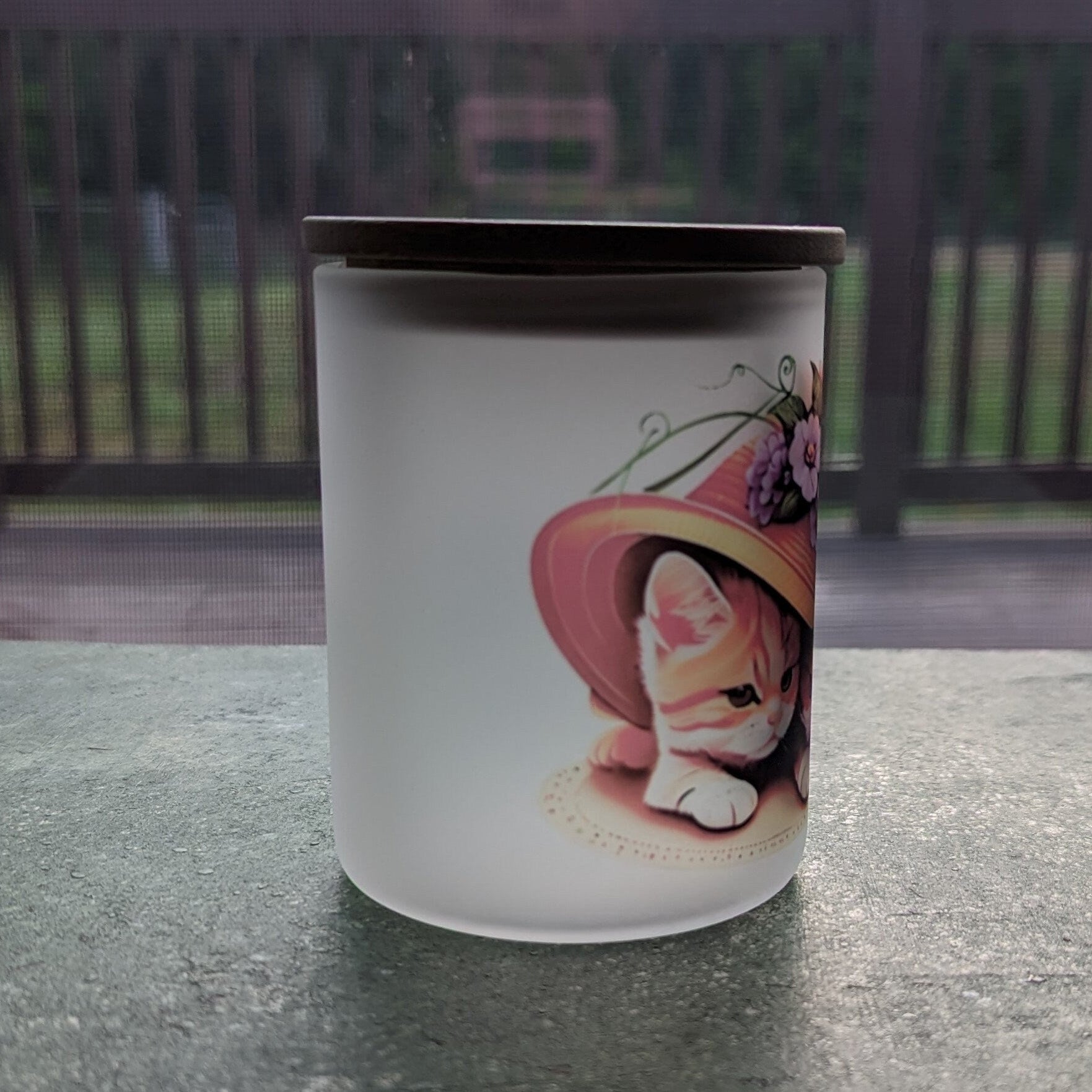 Kitten Candle Holder With A Battery Operated Flickering Tea Light