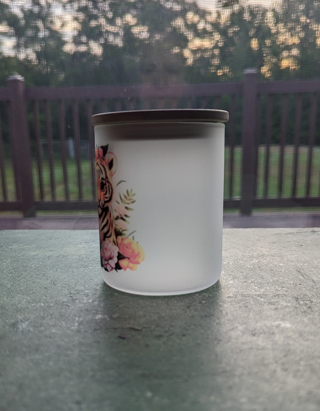 Tiger Cub Candle Holder With A Battery Operated Flickering Tea Light