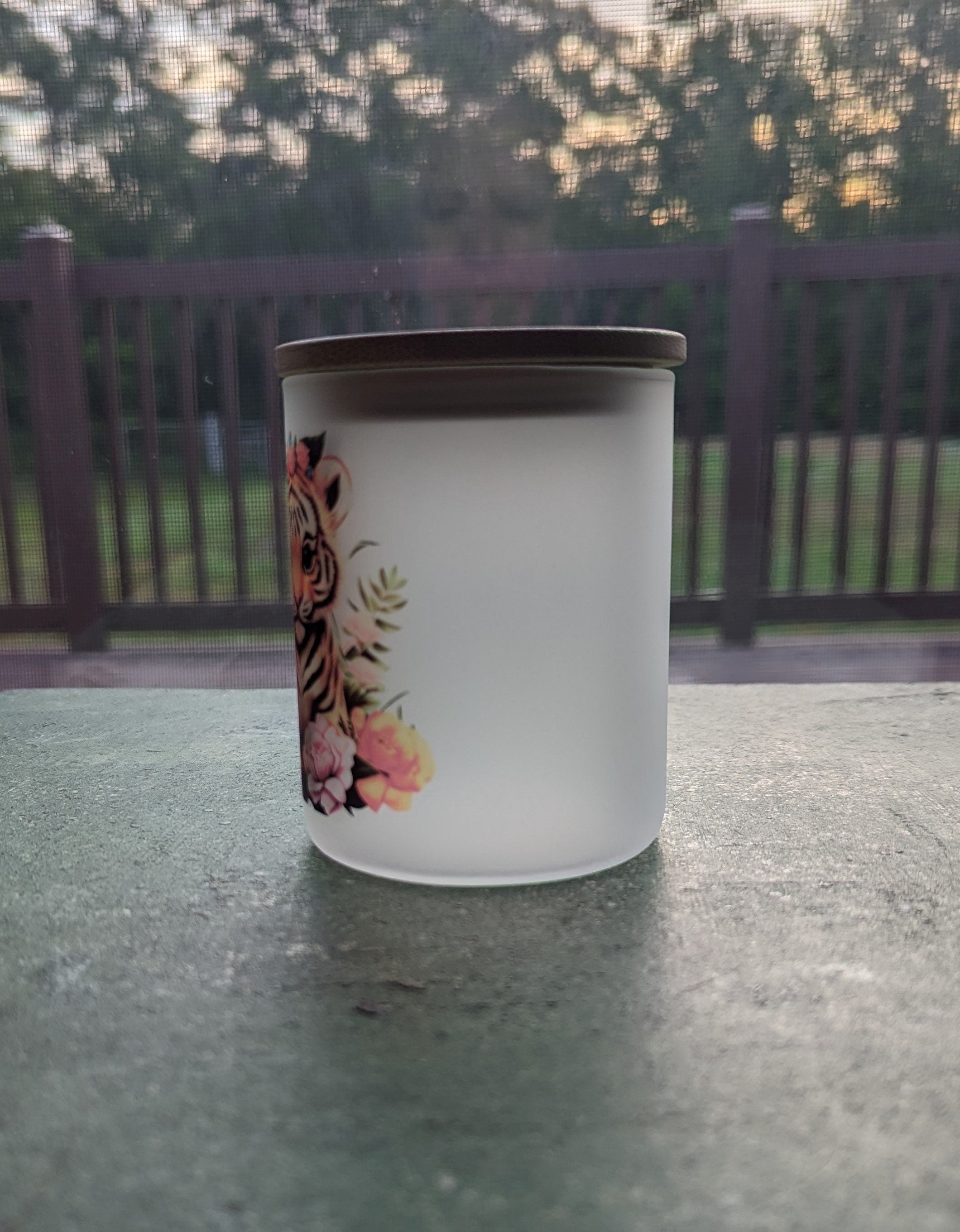 Tiger Cub Candle Holder With A Battery Operated Flickering Tea Light