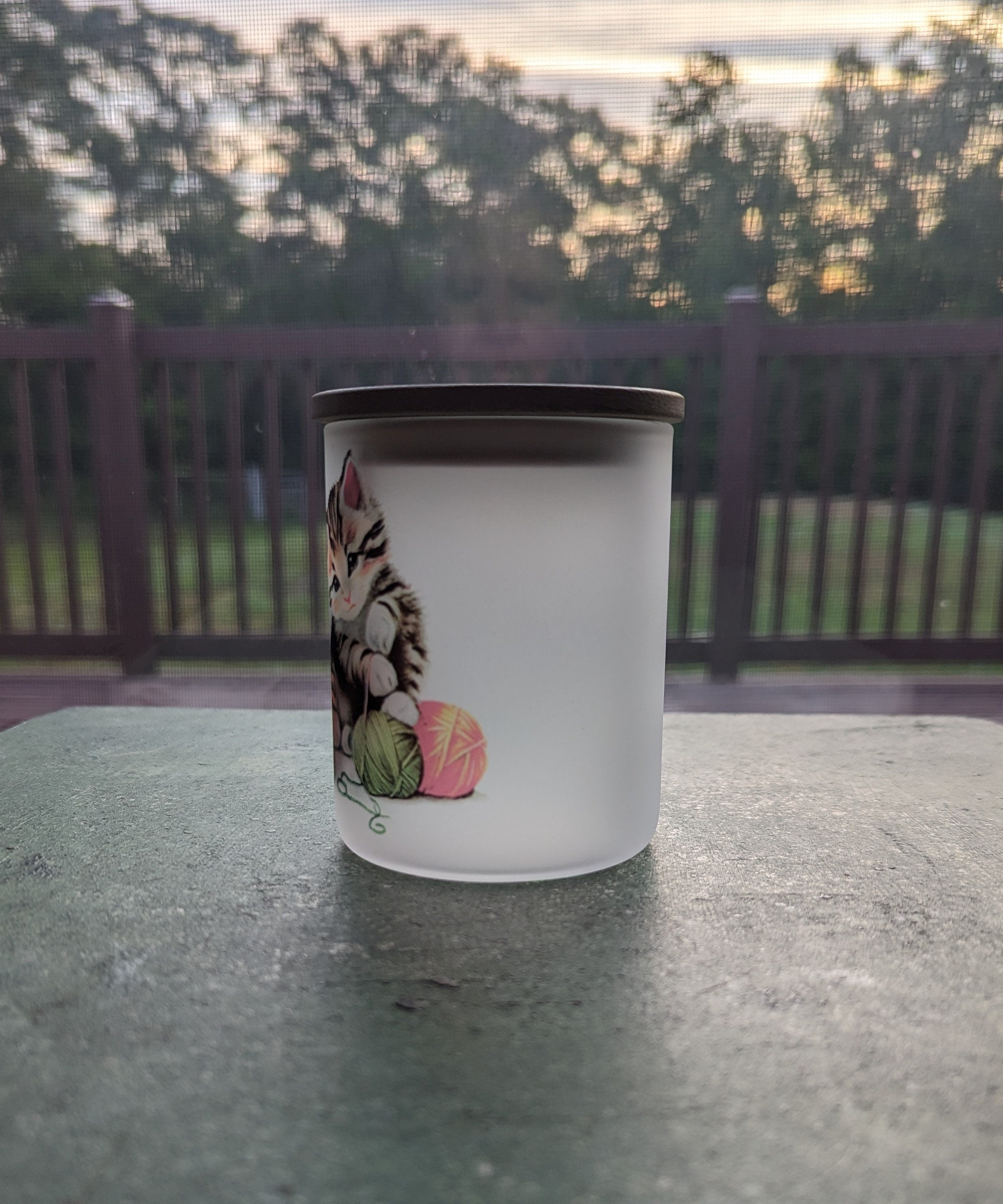 Kitten Candle Holder With A Battery Operated Flickering Tea Light