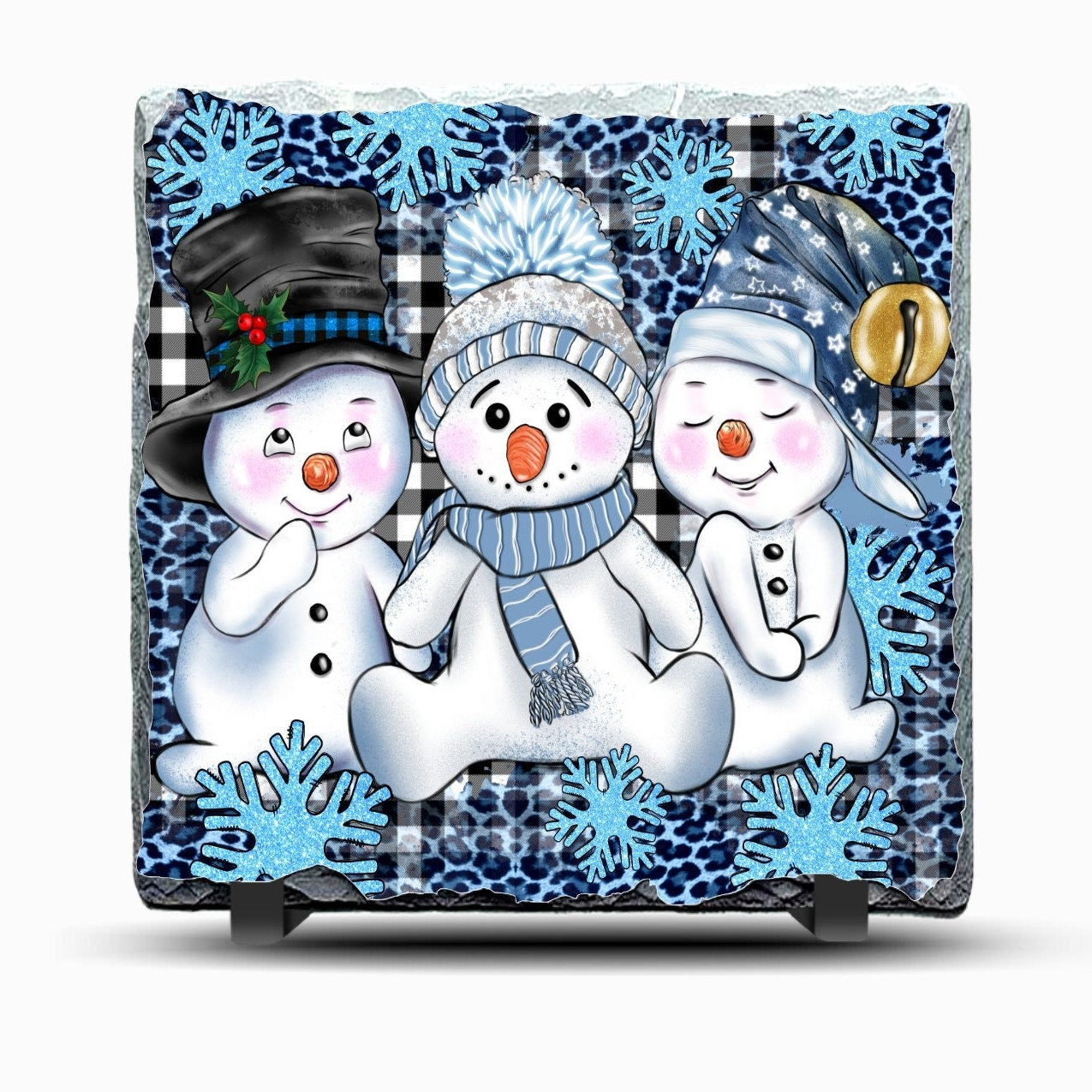Slate Snowman Picture With Display Legs