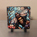 Stained Glass Design Slate Bee Picture With Display Legs