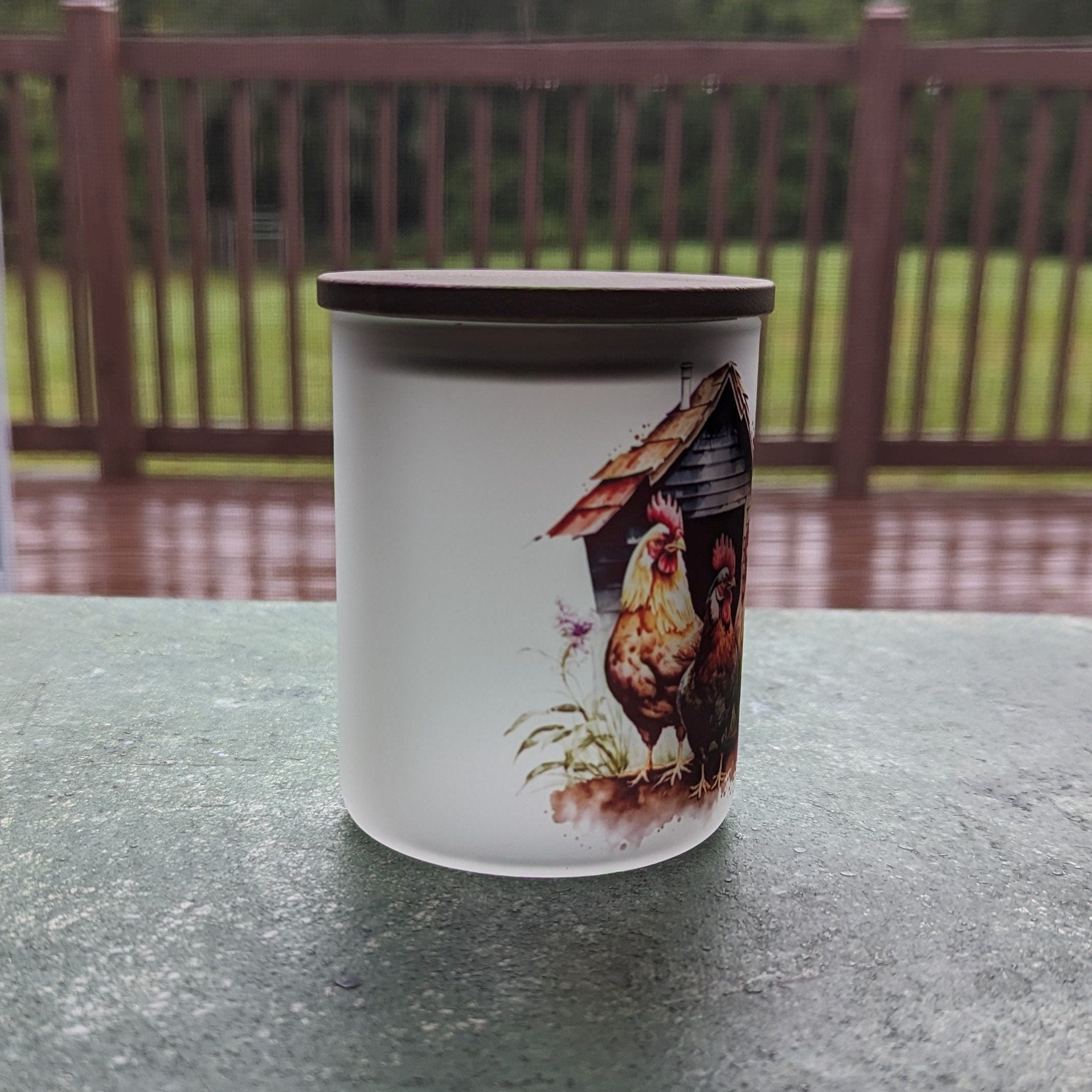 Chicken Candle Holder With A Battery Operated Flickering Tea Light