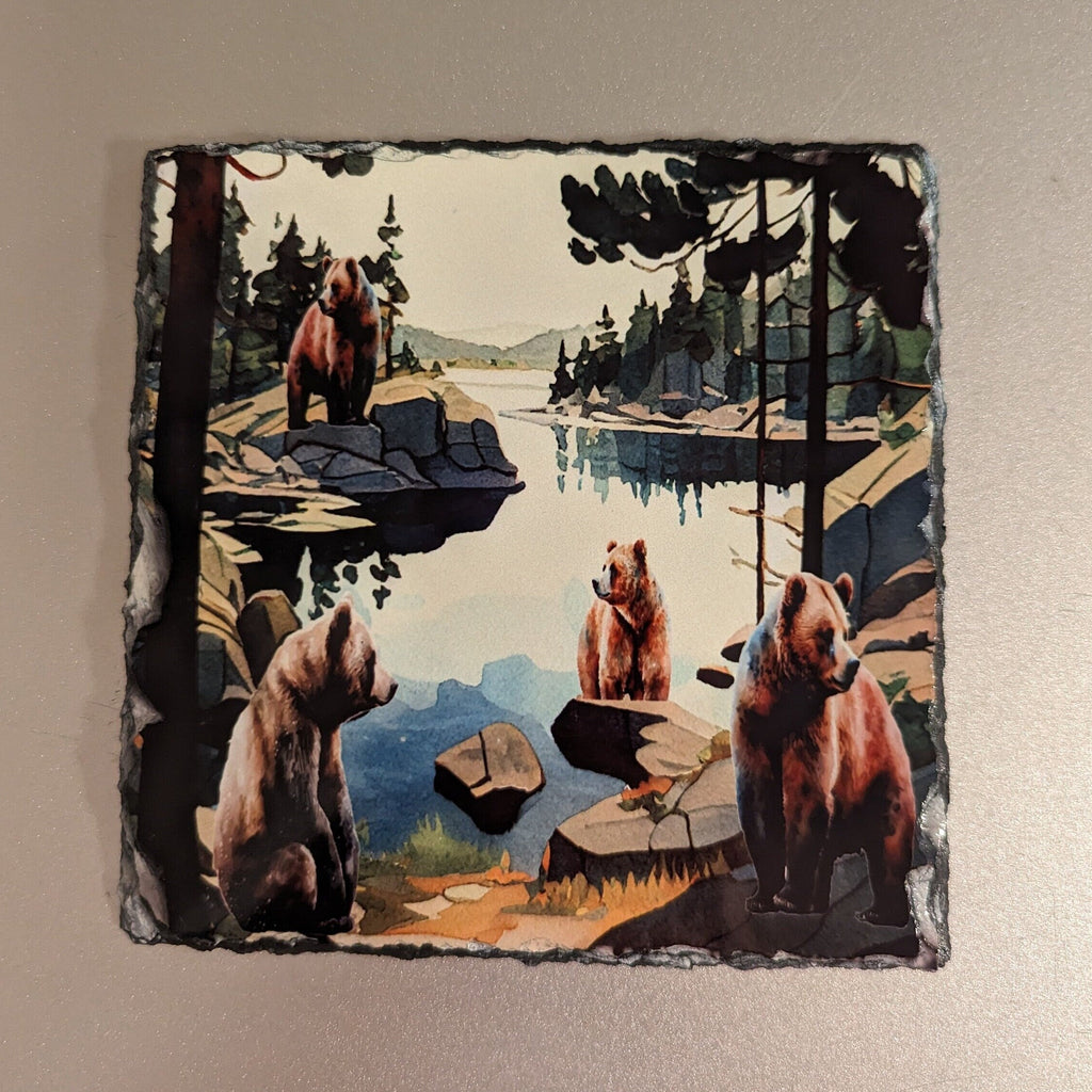 Slate Bear Picture With Display Legs