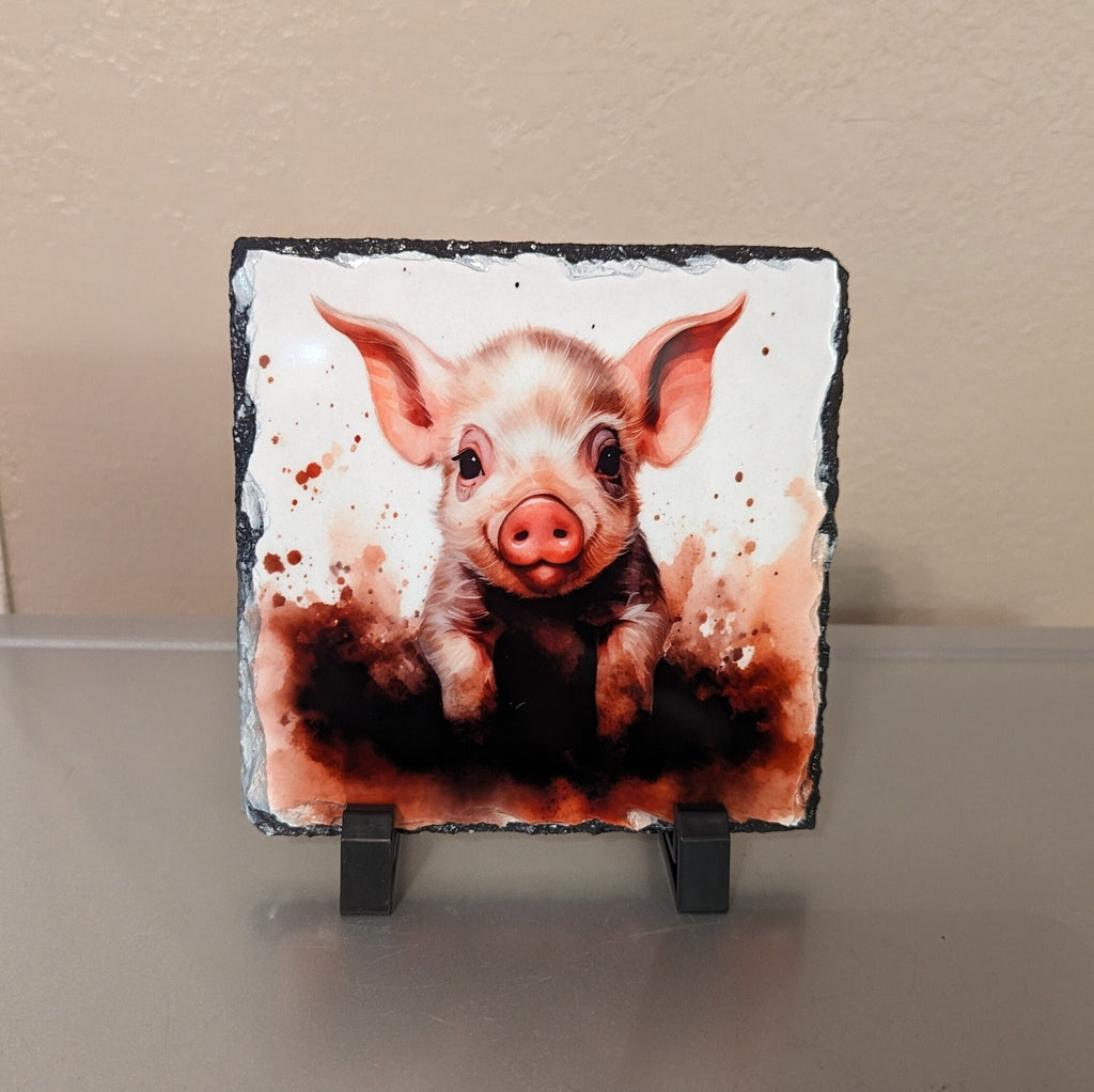 Slate Pig Picture With Display Legs