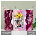 Bible Verse Inspired Tumbler with Cross Design, Ephesians 2:8, Glitter Design Tumbler, Christian Gift, Inspirational Gift, Religious Tumbler
