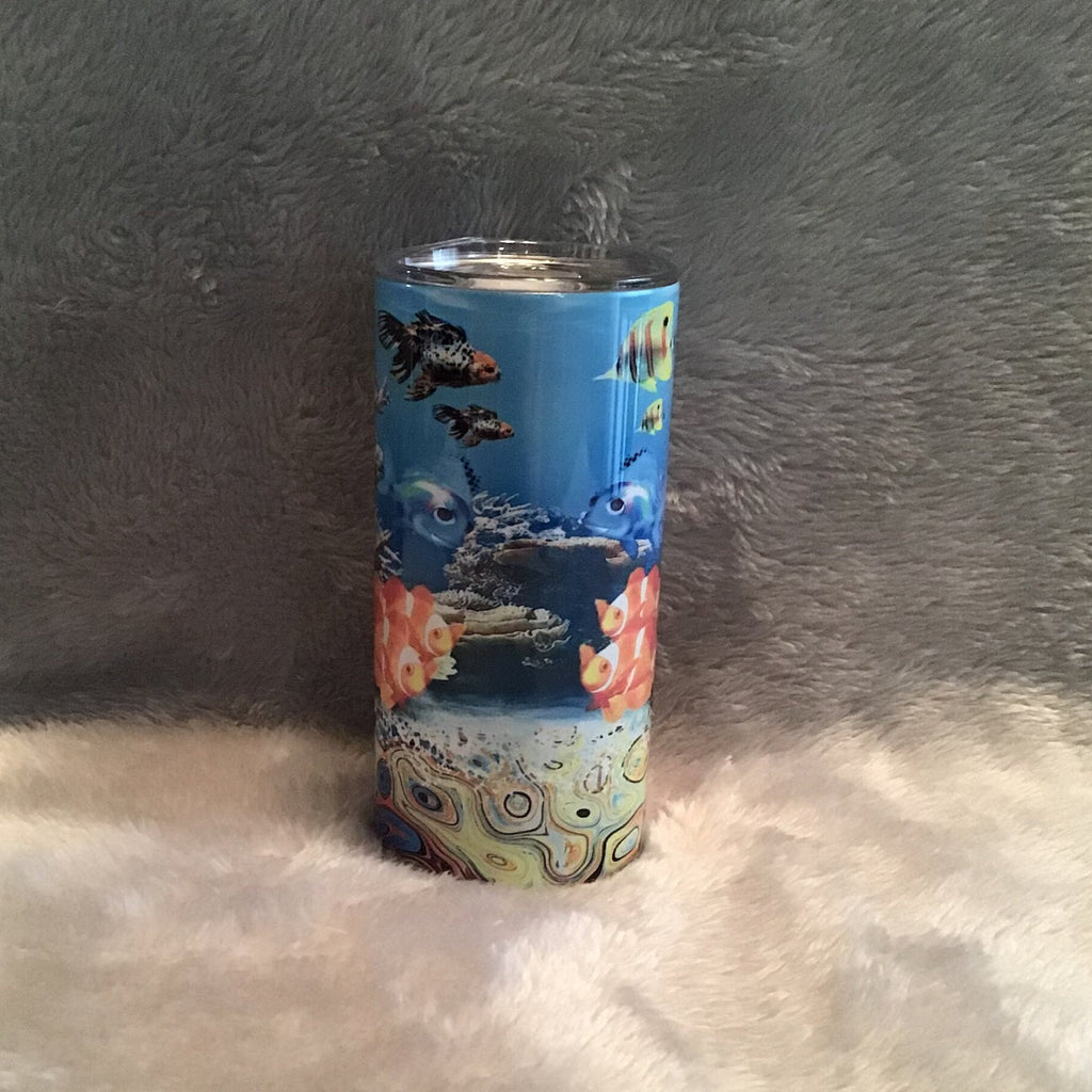Kids Fish Tumbler 15oz With Reusable Straw, Can Be Personalized