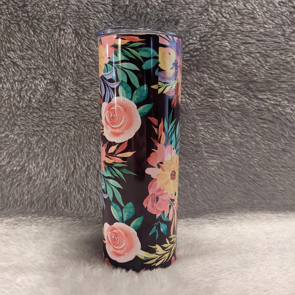 Beach Life Messy Bun Girl Tumbler 20oz With Reusable Straw