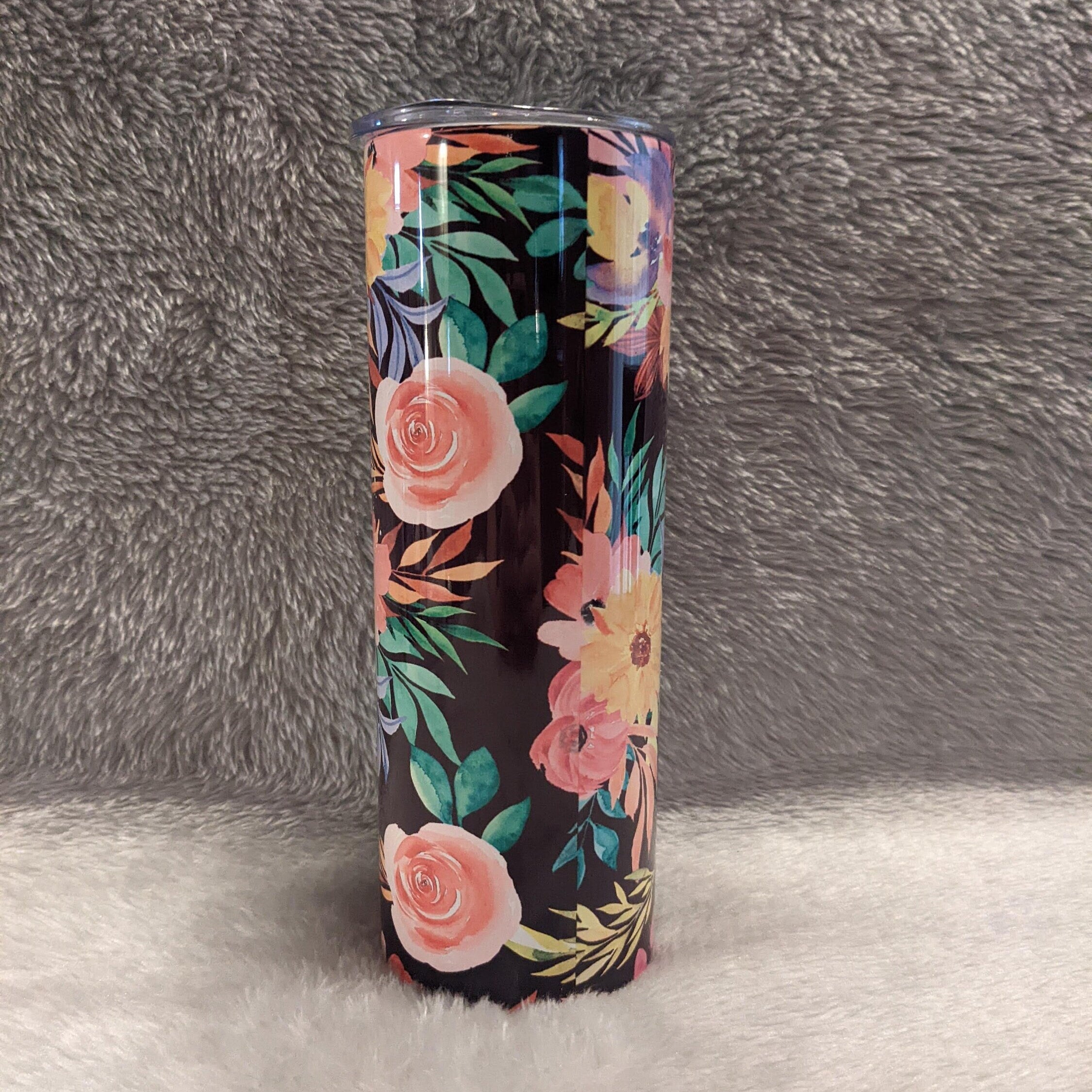 Beach Life Messy Bun Girl Tumbler 20oz With Reusable Straw