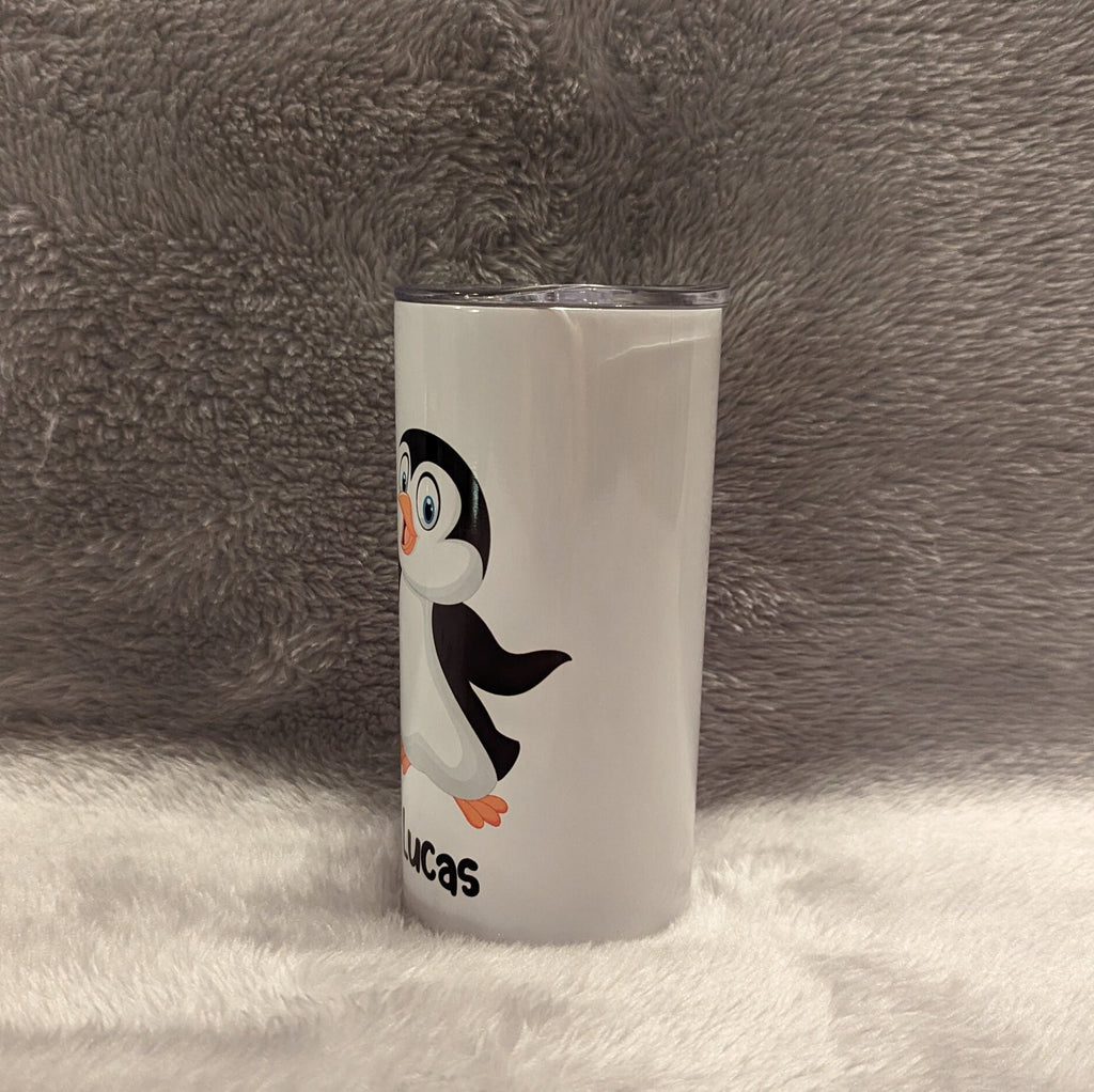 Kids Penguin Tumbler Can Be Personalized, Penguin Cup With Name, Personalized Kids Tumbler, 15oz Insulated Tumbler With Reusable Straw
