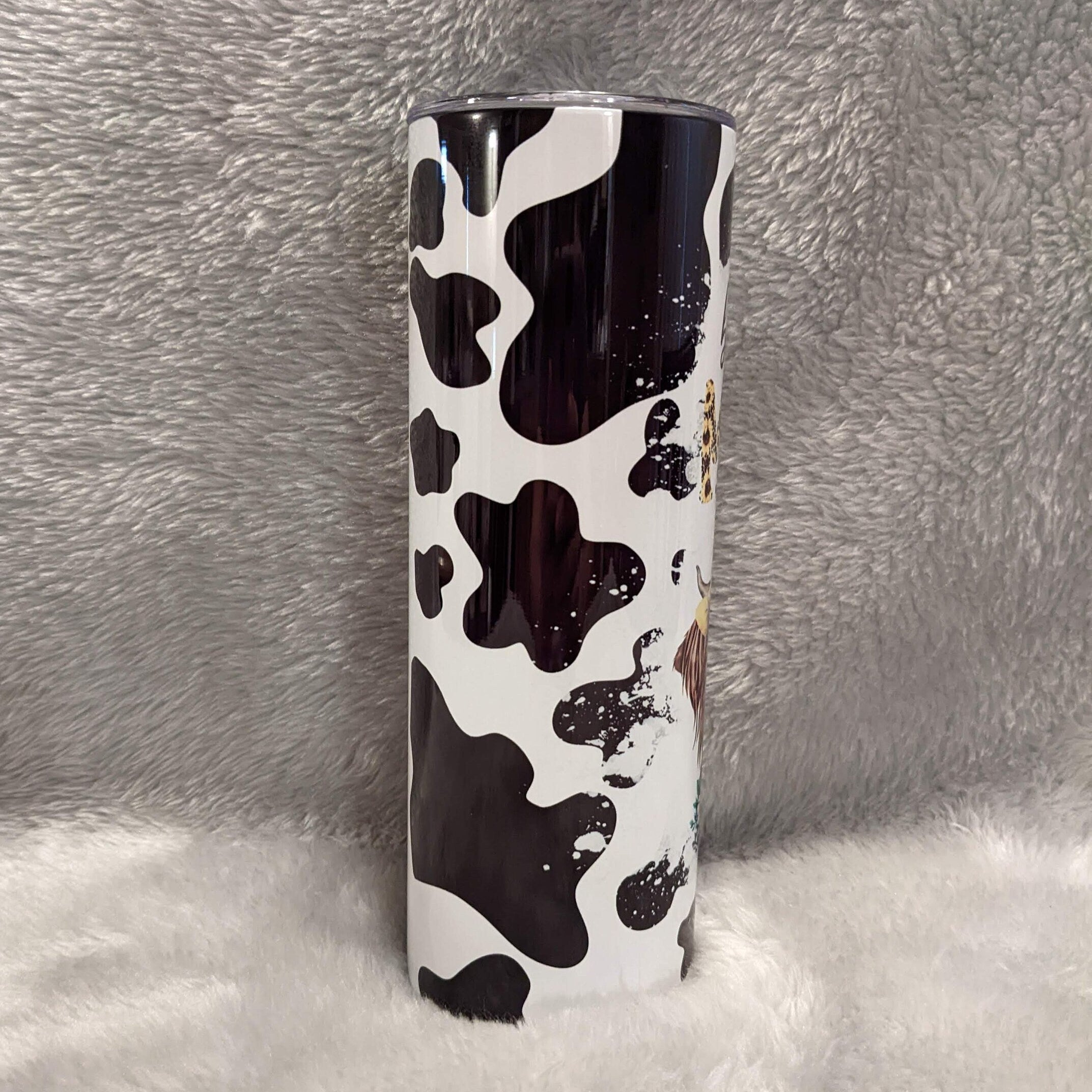 Blessed Mom Cow Tumbler  20oz With Reusable Straw