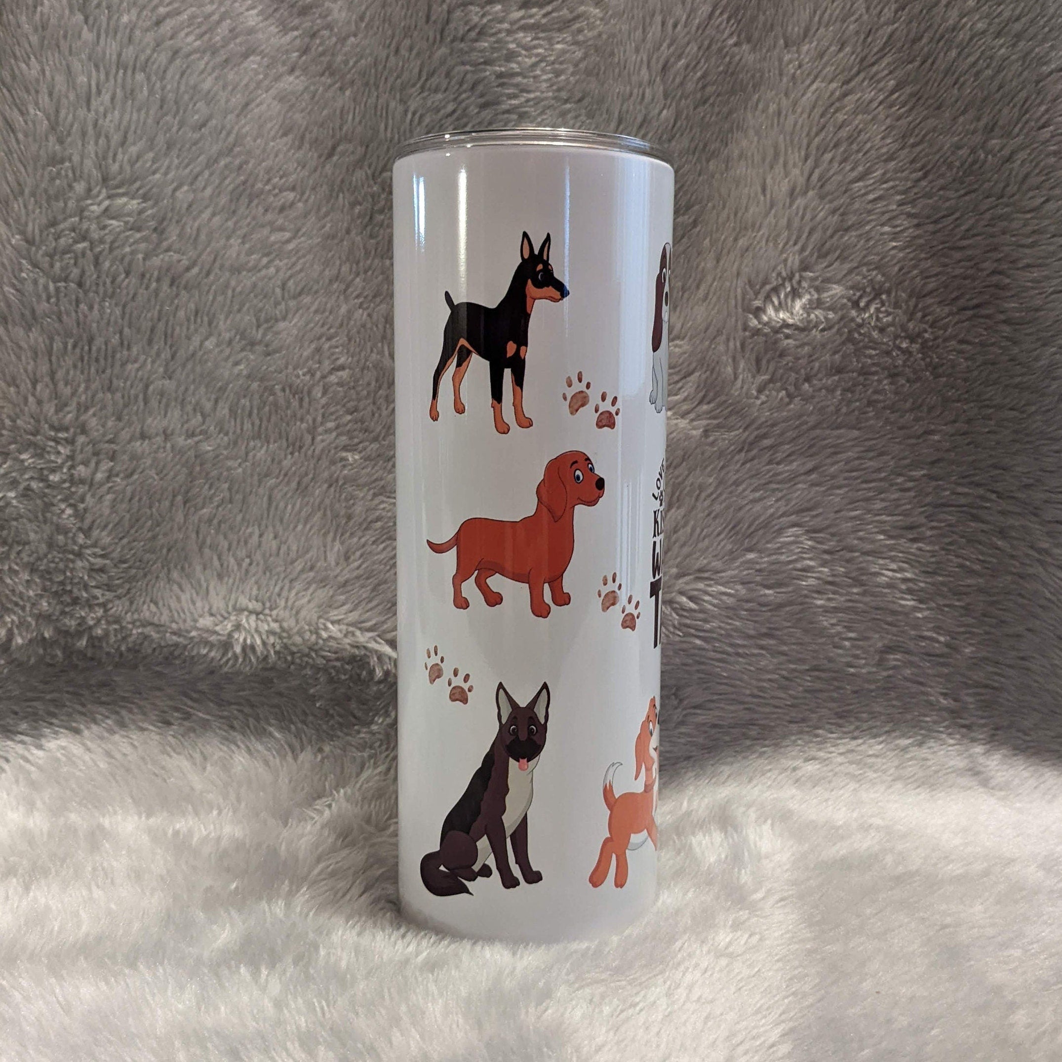 Love Is Wet Noses Dog Tumbler 20oz With Reusable Straw