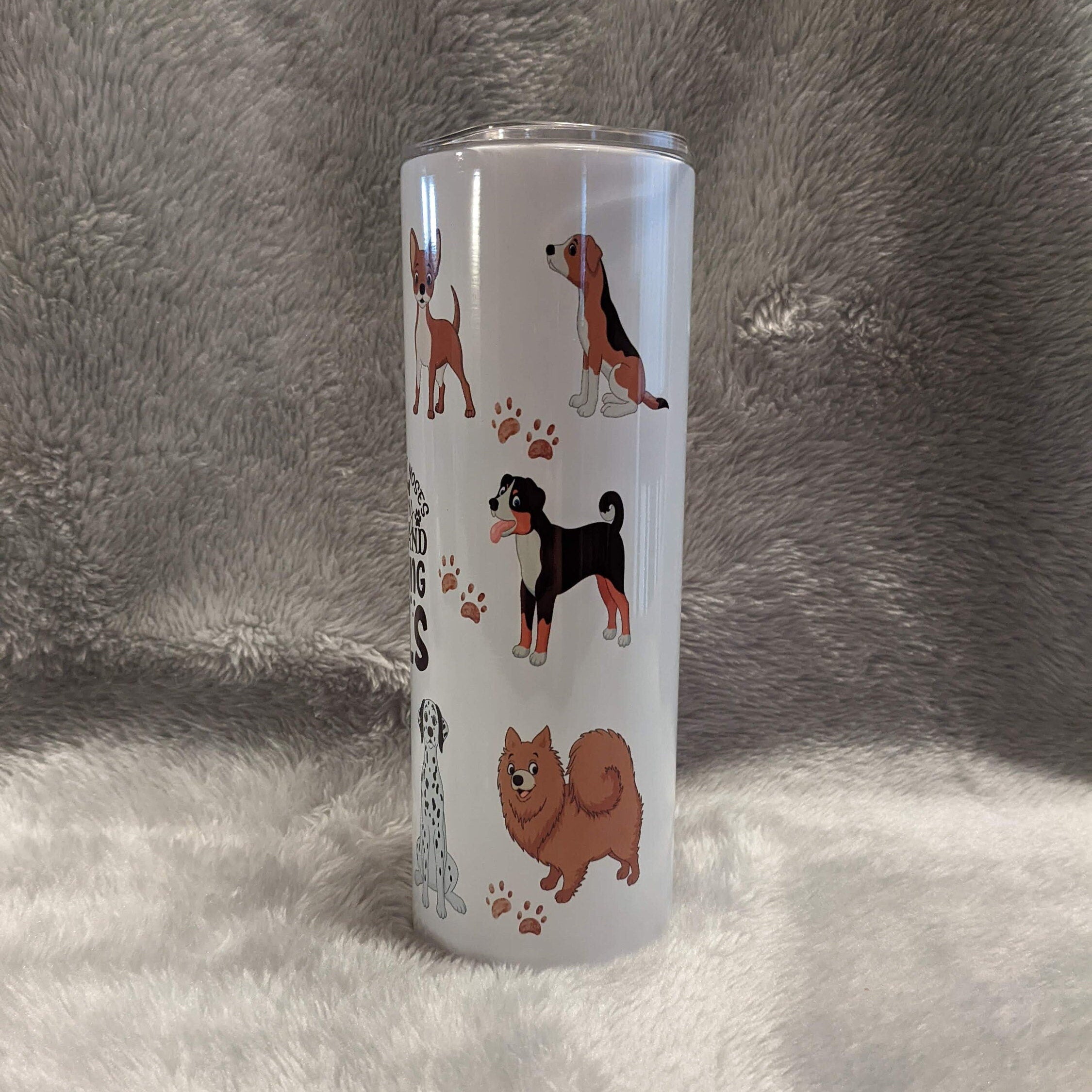 Love Is Wet Noses Dog Tumbler 20oz With Reusable Straw