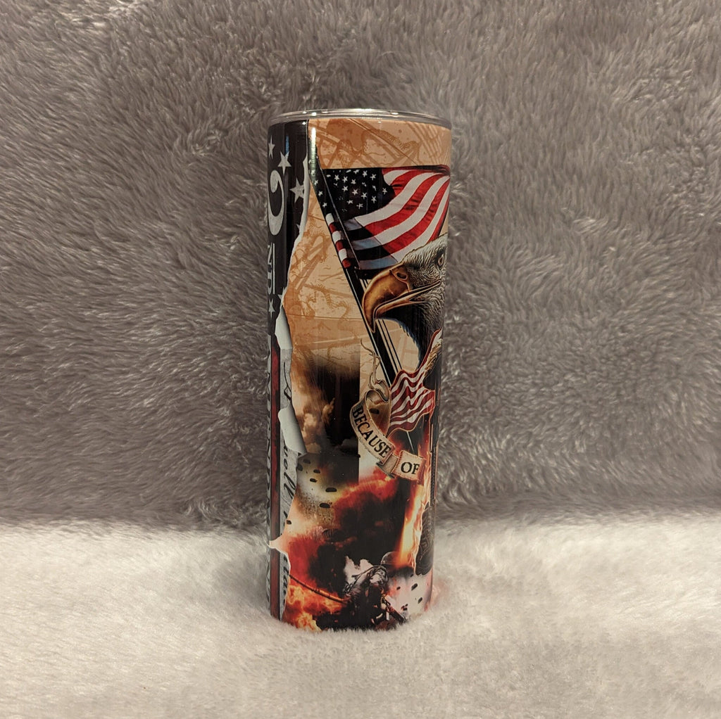 Because Of The Brave Eagle Tumbler, 2nd Amendment Tumbler, Eagle Gift, Beautiful Eagle Cup, Gift For Her, Gift For Him, Personalized Tumbler