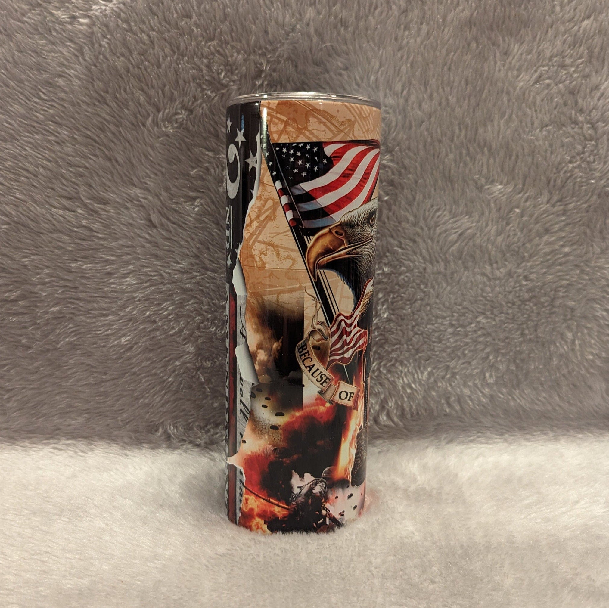 Because Of The Brave Eagle Tumbler, 2nd Amendment Tumbler, Eagle Gift, Beautiful Eagle Cup, Gift For Her, Gift For Him, Personalized Tumbler
